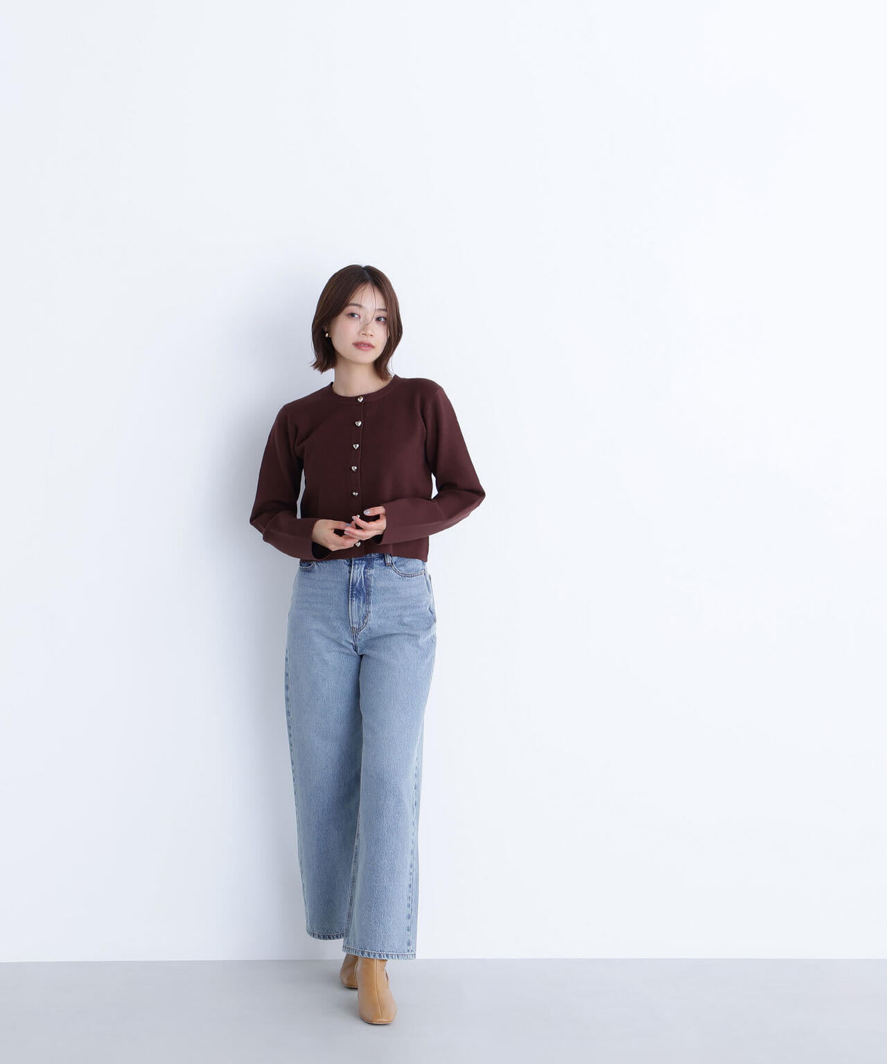 ハートボタンニットジャケット