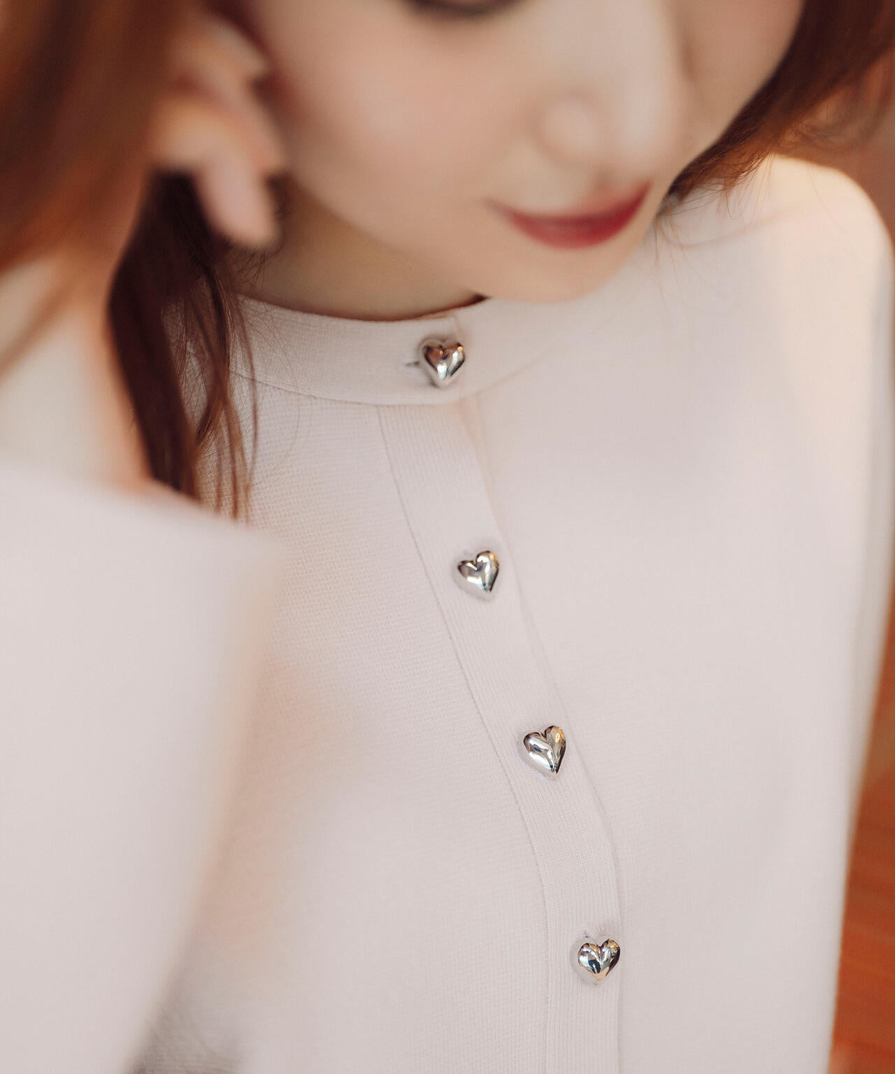 ハートボタンニットジャケット
