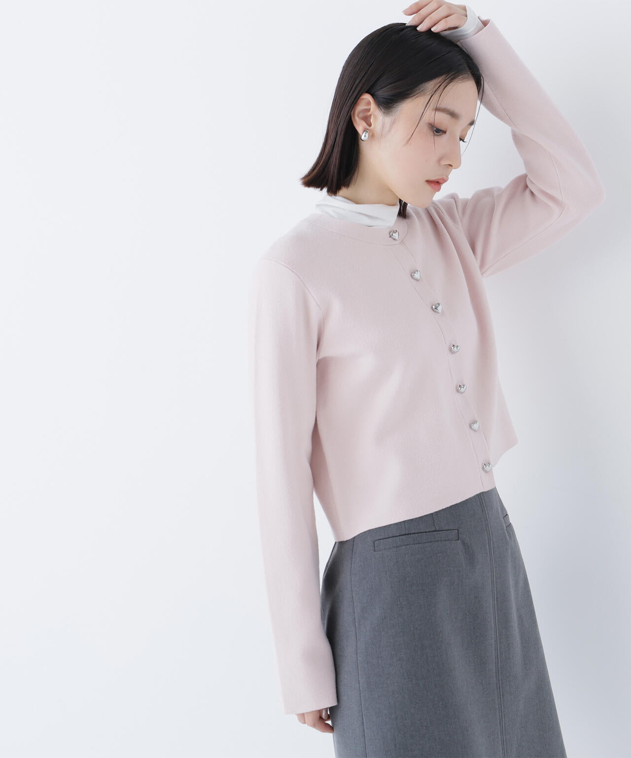 ハートボタンニットジャケット