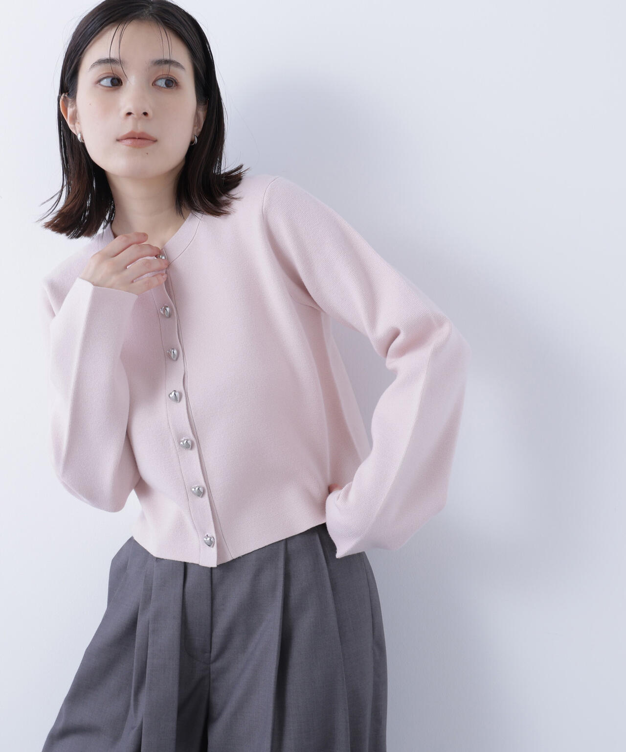 ハートボタンニットジャケット