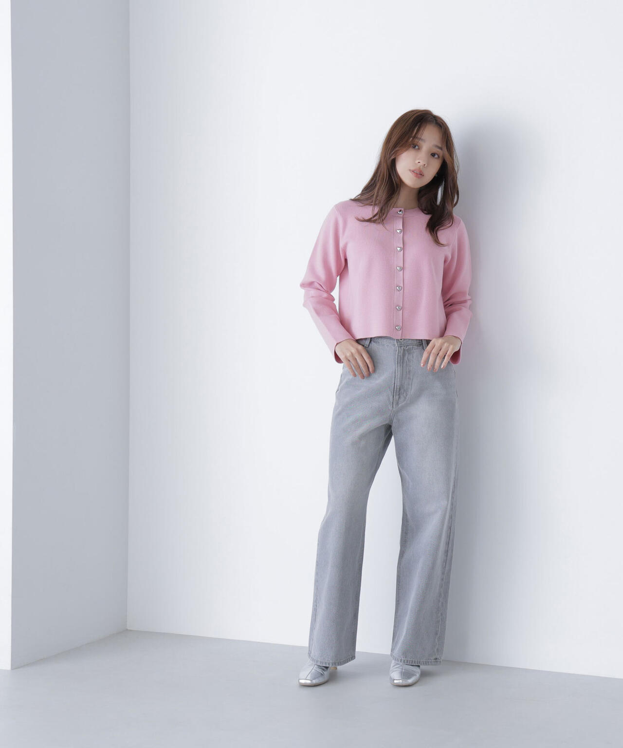 ハートボタンニットジャケット