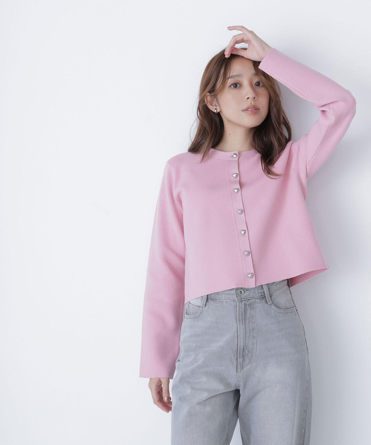 ハートボタンニットジャケット