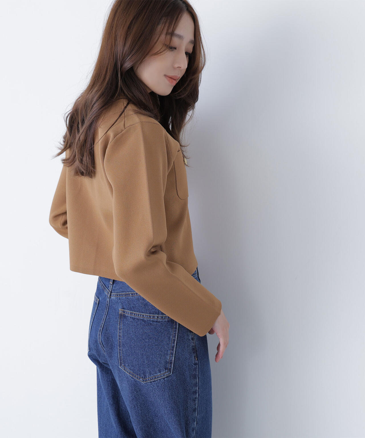 【横浜ジョイナス・mix.tokyo 限定カラー：ダークグリーン】エンブレムボタンニットジャケット