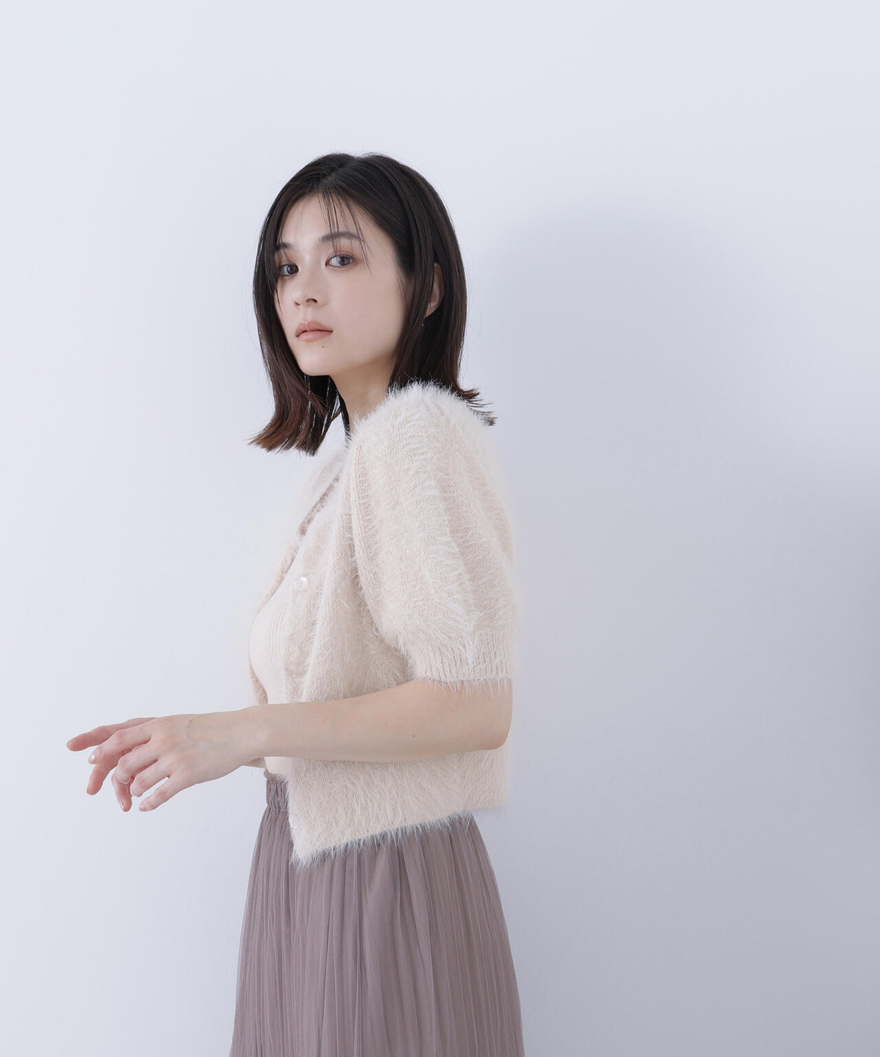 ハーフスリーブシャギーアンサンブル