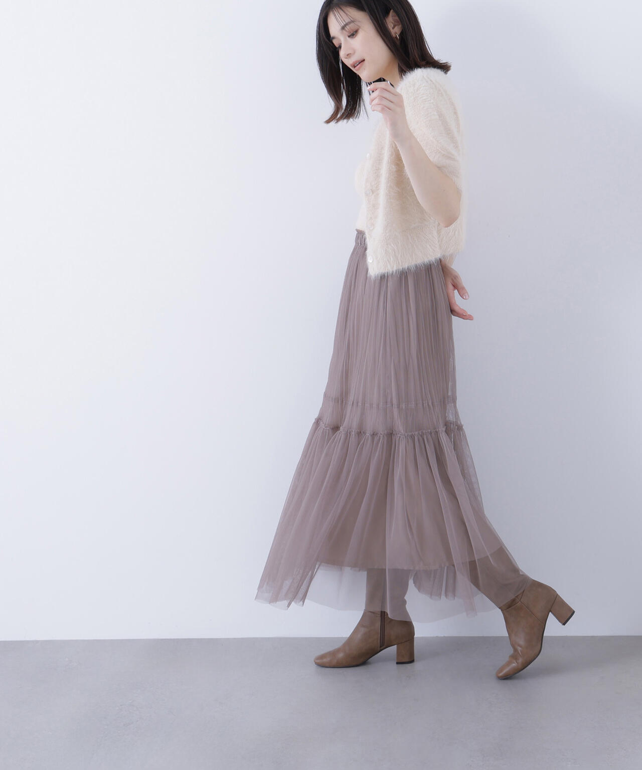 ハーフスリーブシャギーアンサンブル