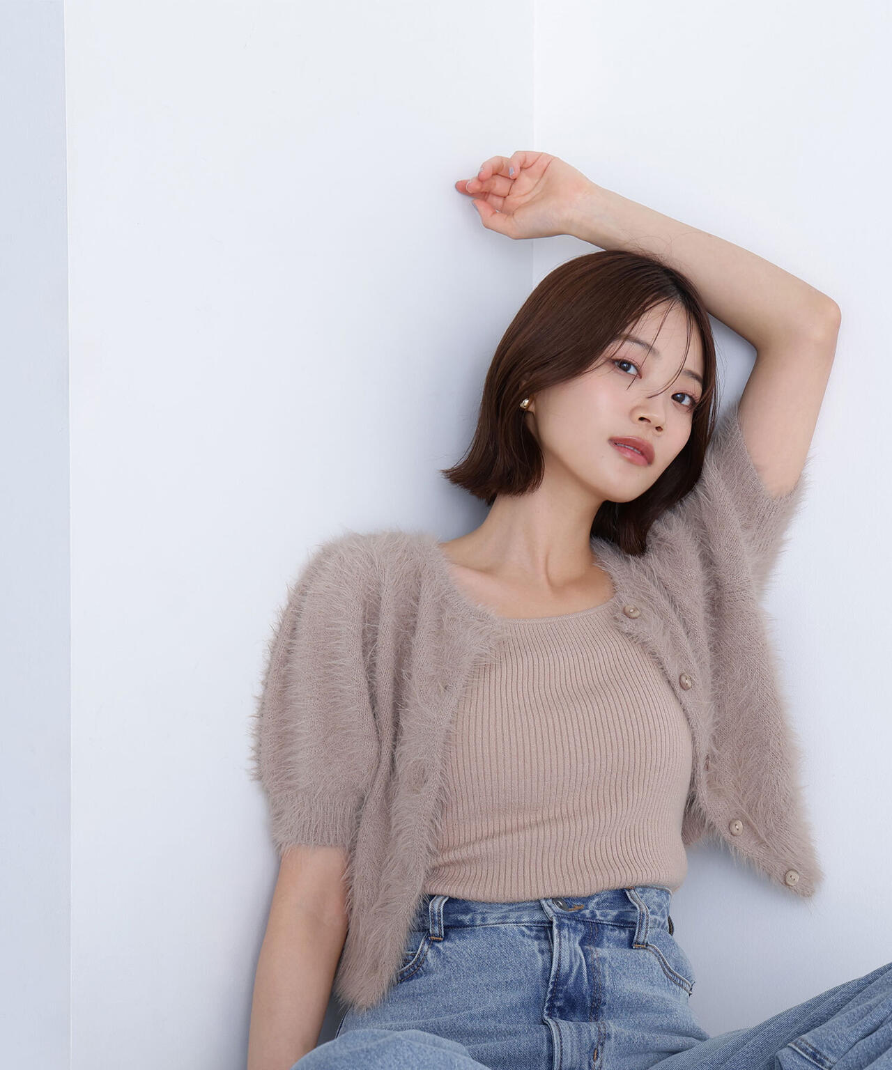 ハーフスリーブシャギーアンサンブル