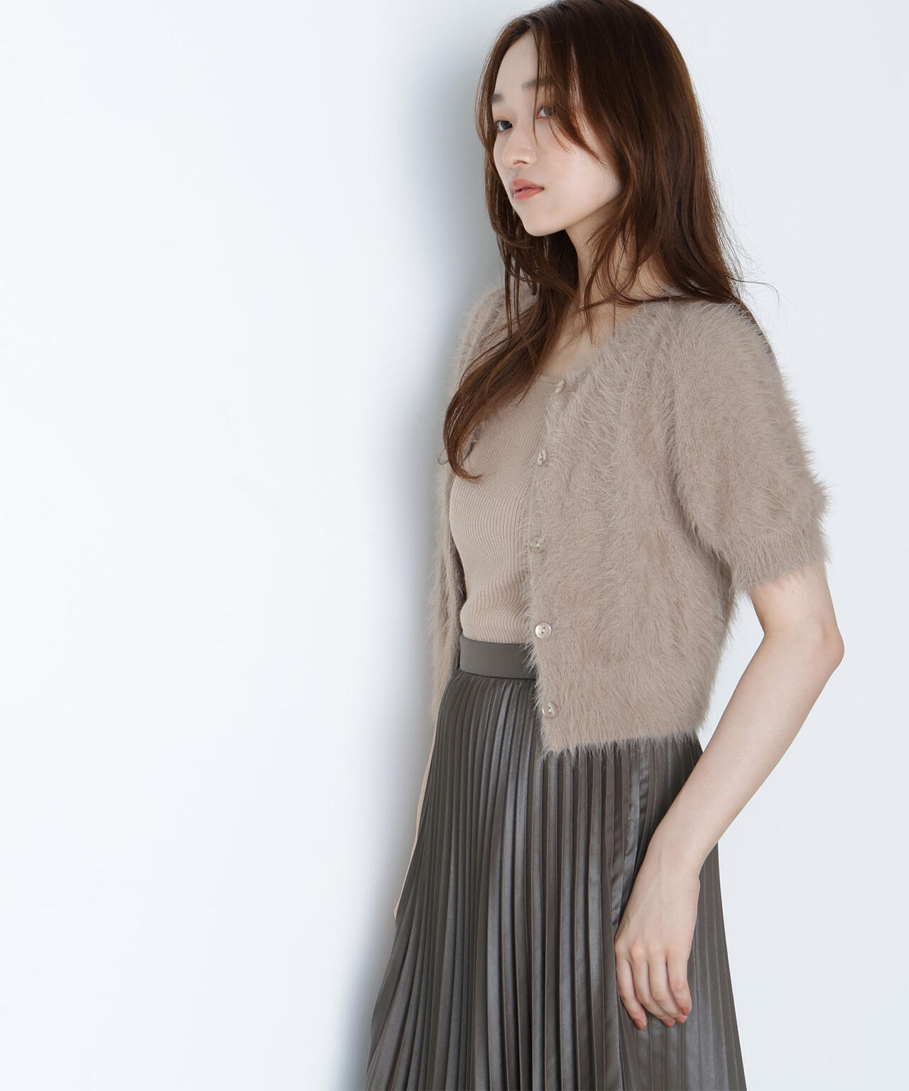 ハーフスリーブシャギーアンサンブル