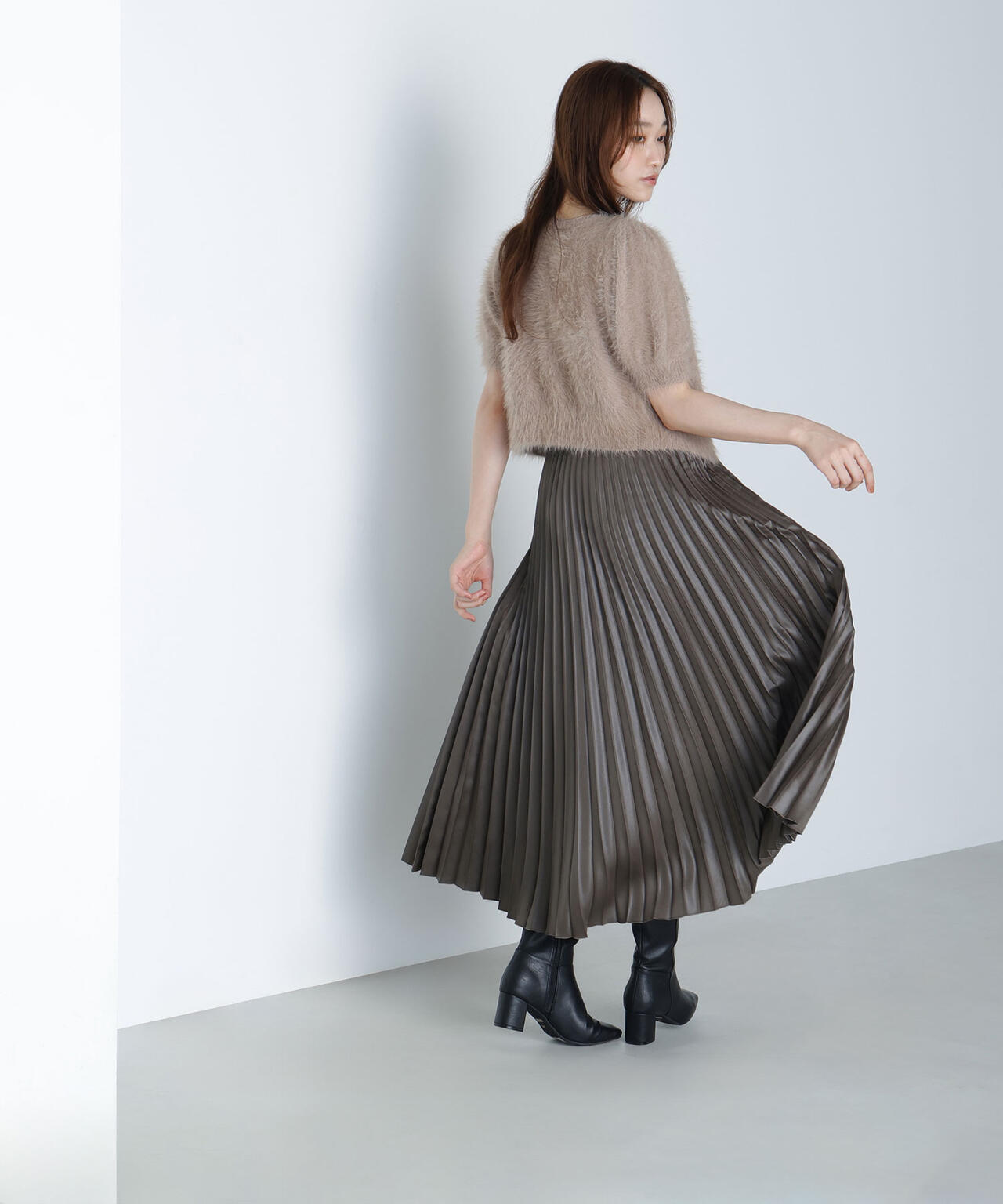 ハーフスリーブシャギーアンサンブル