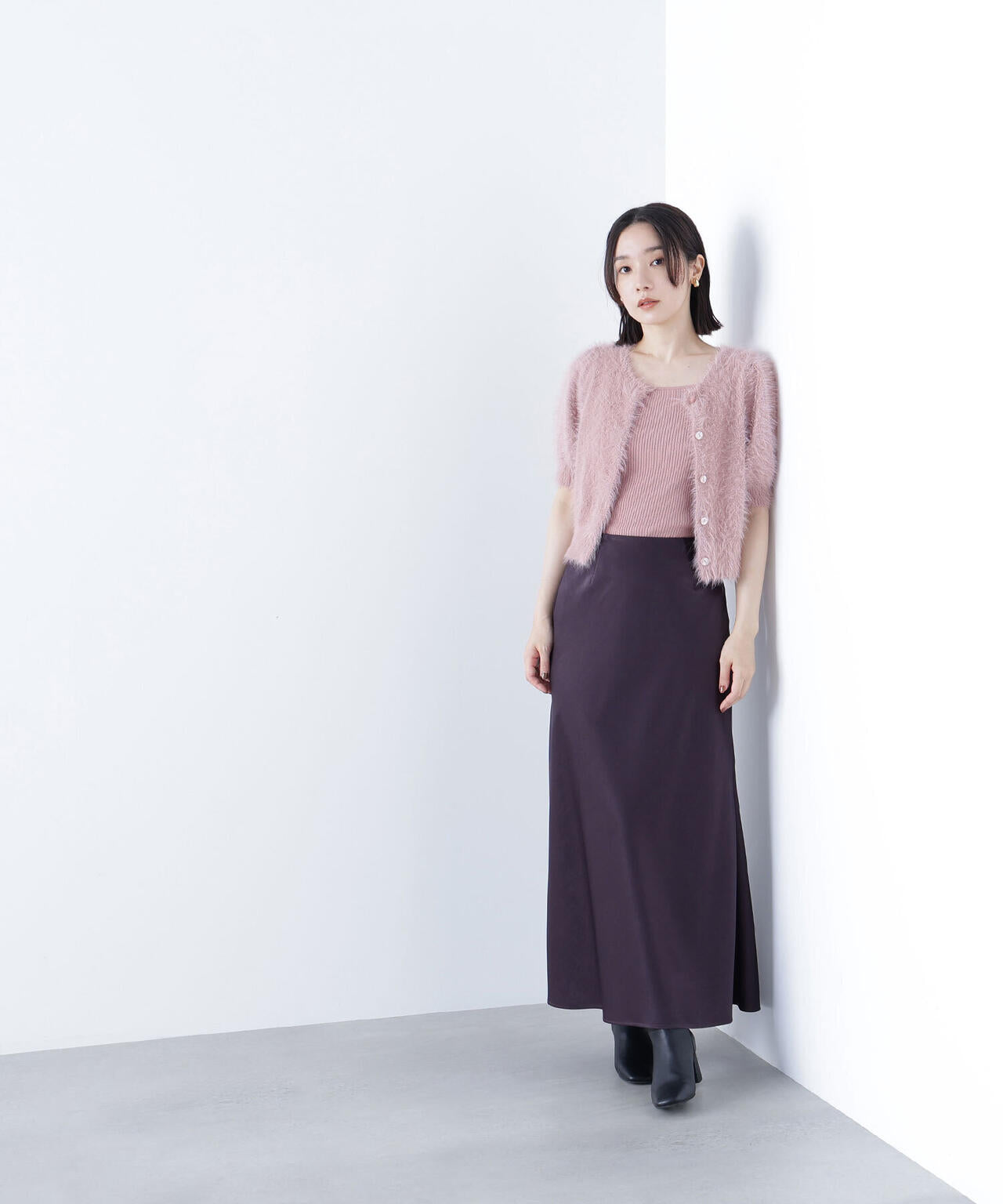 ハーフスリーブシャギーアンサンブル