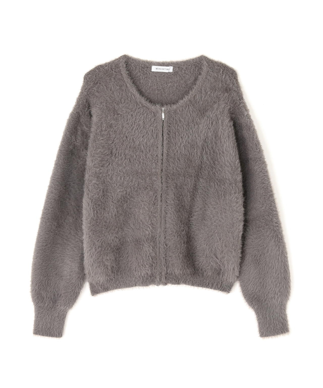 ヘアリージップカーディガン