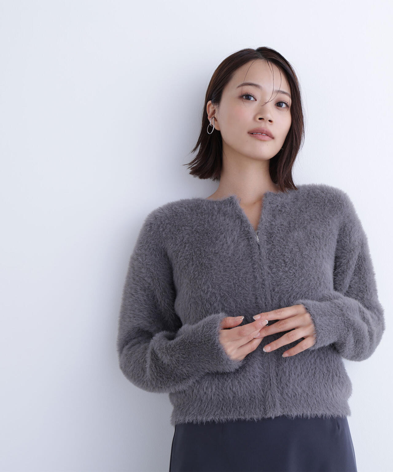 ヘアリージップカーディガン | NATURAL BEAUTY BASIC（ナチュラル