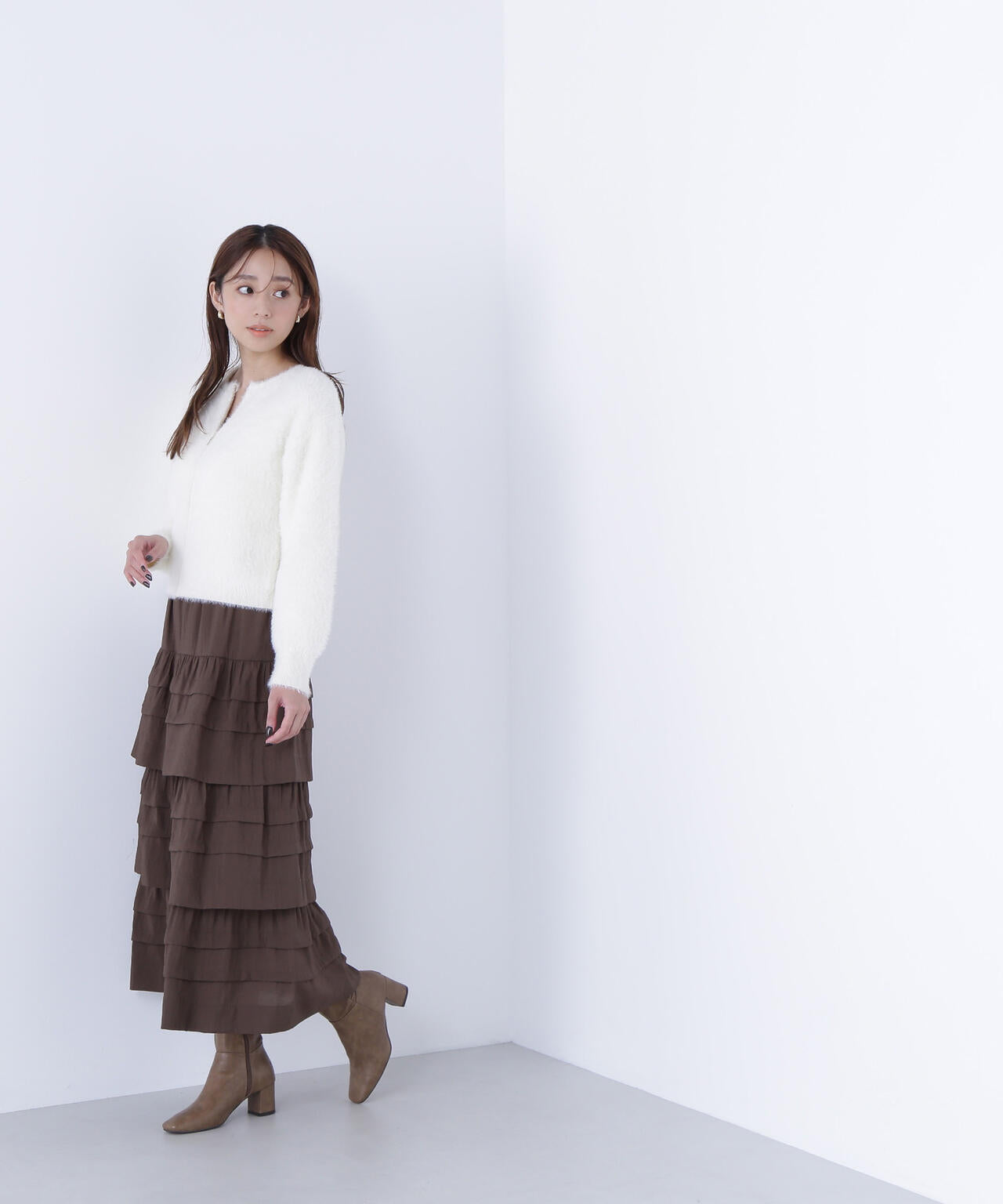 ヘアリージップカーディガン