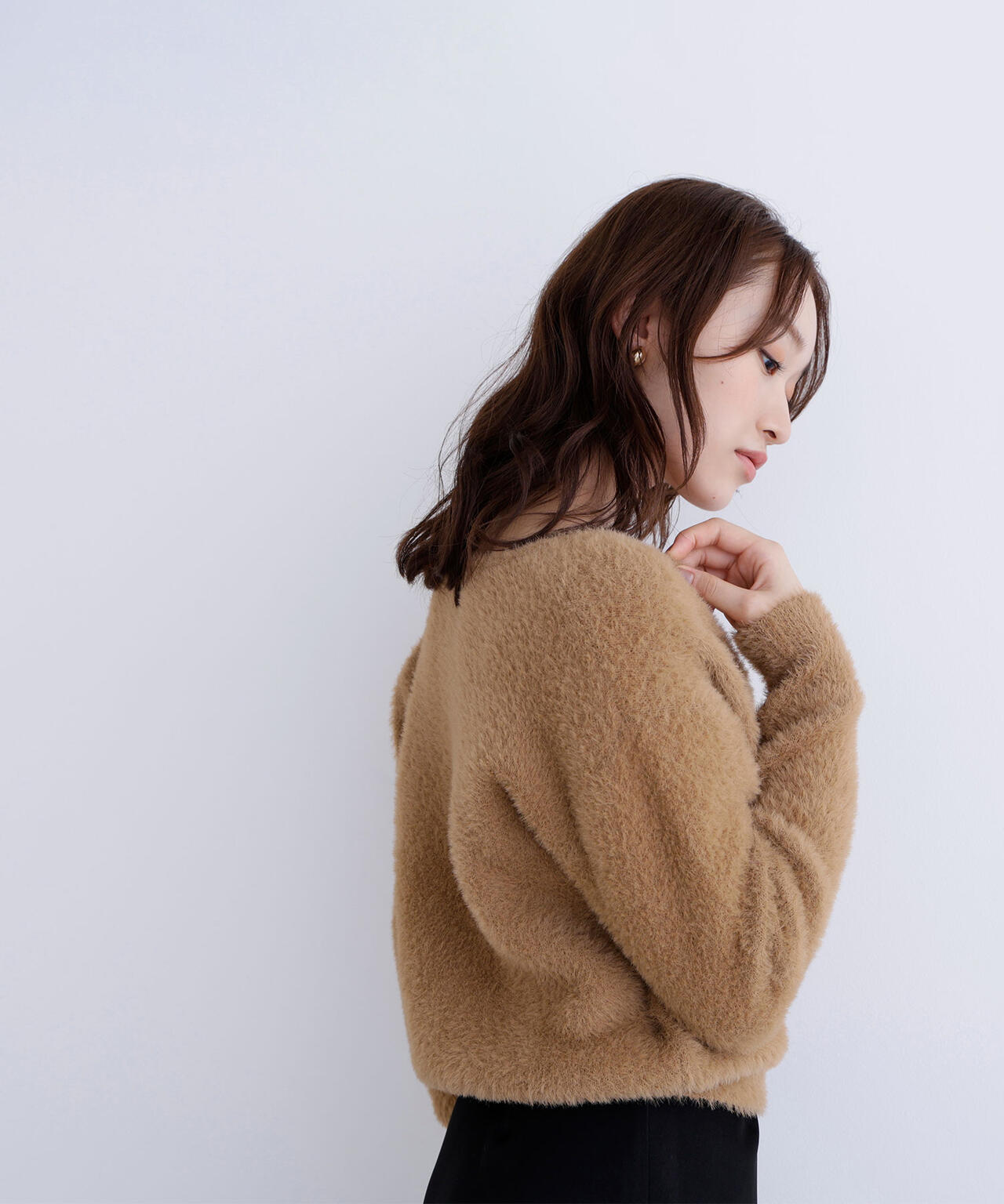 ヘアリージップカーディガン