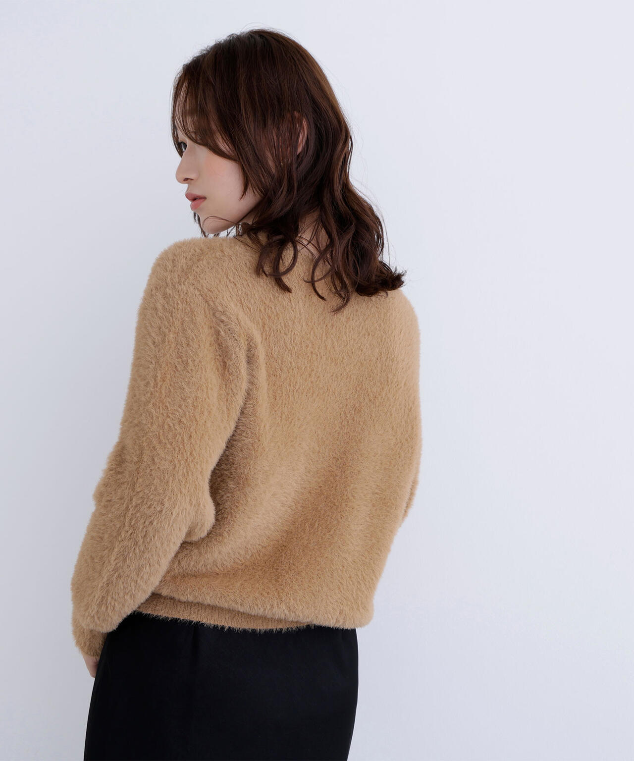 ヘアリージップカーディガン