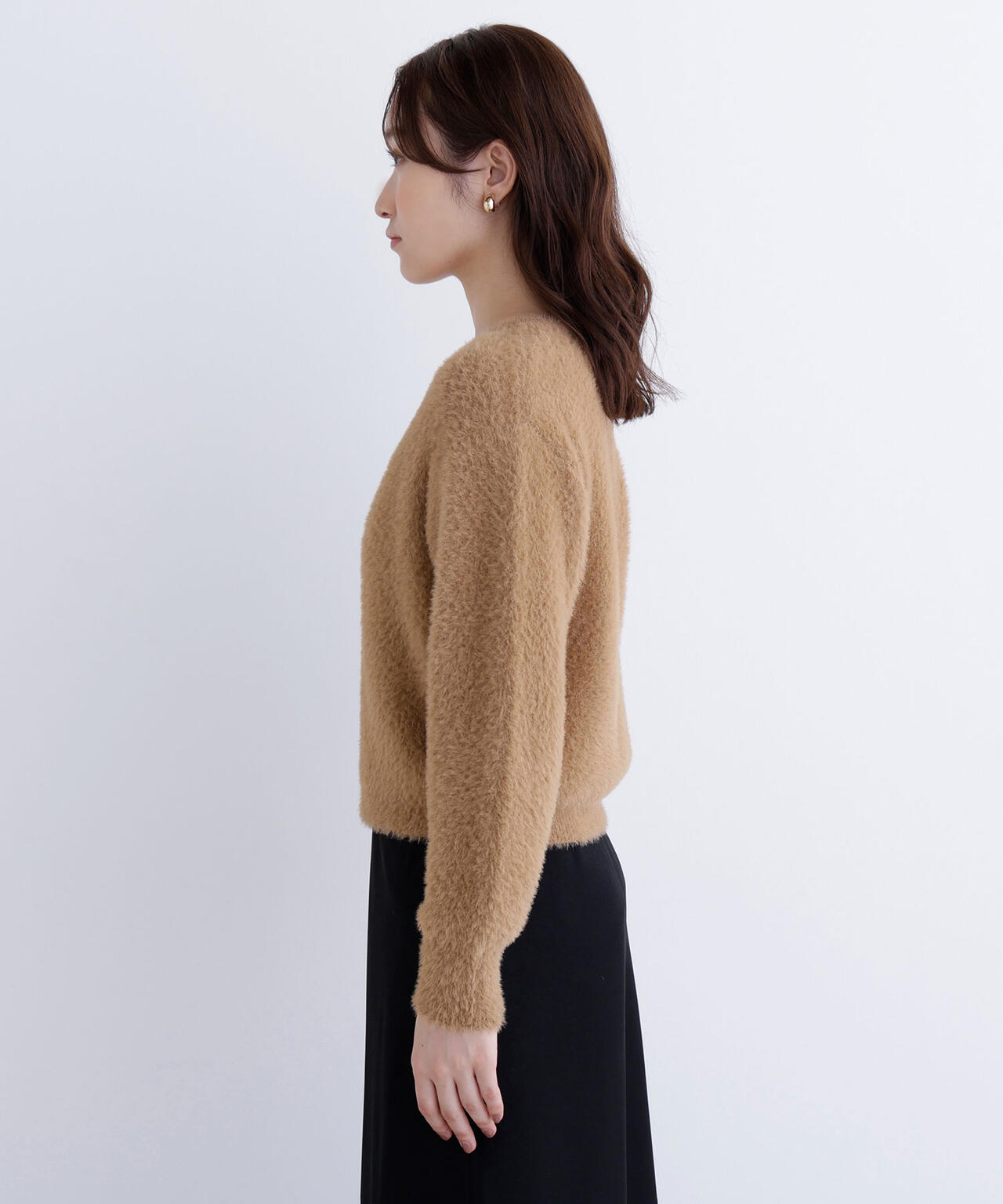 ヘアリージップカーディガン