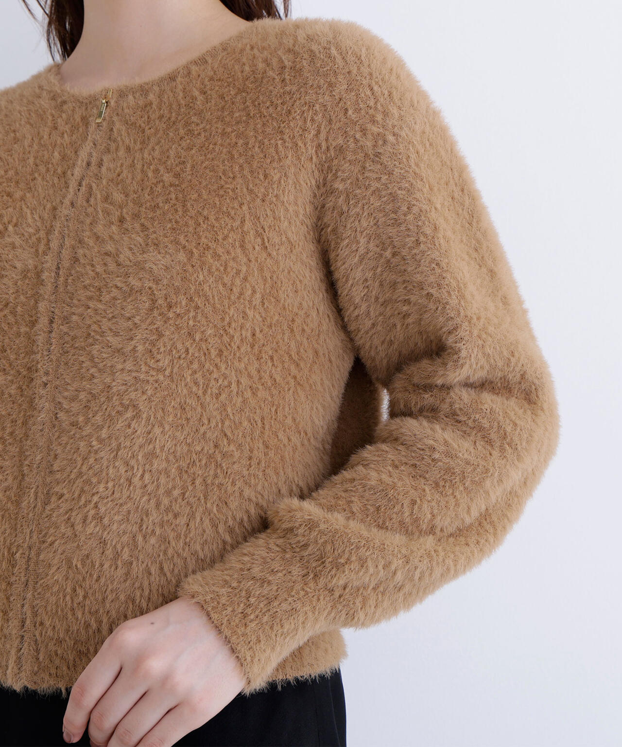 ナチュラルビューティーベーシック（NATURAL BEAUTY BASIC）/ヘアリージップカーディガン ヘアリージップカーディガン | NATURAL BEAUTY BASIC（ナチュラル