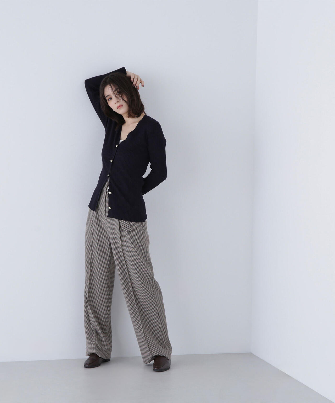 ヨーク/コネクティング リブカーディガン/再構築/ゆったりシルエット