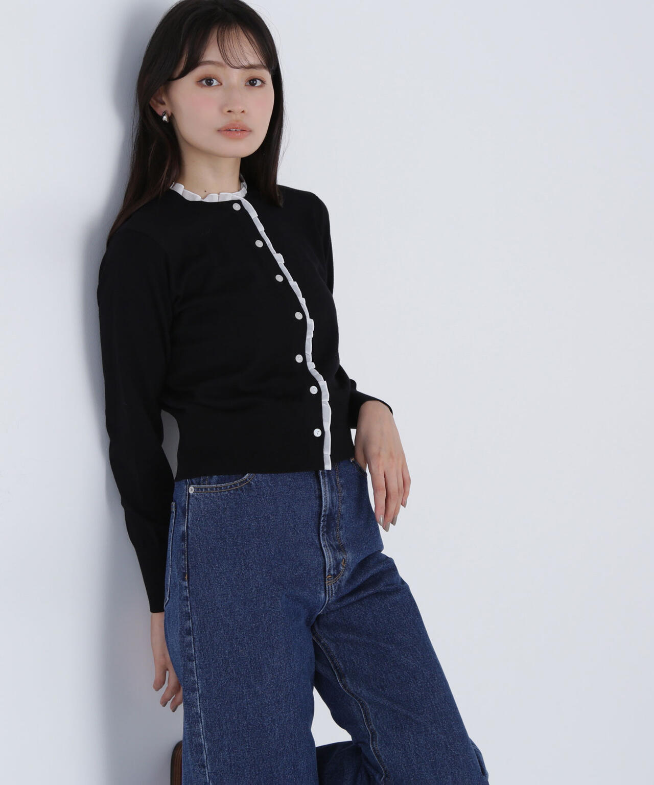 新品未開封　NATURAL BEAUTY BASIC フリルトリムカーディガン フリルトリムカーディガン | NATURAL BEAUTY BASIC（ナチュラル