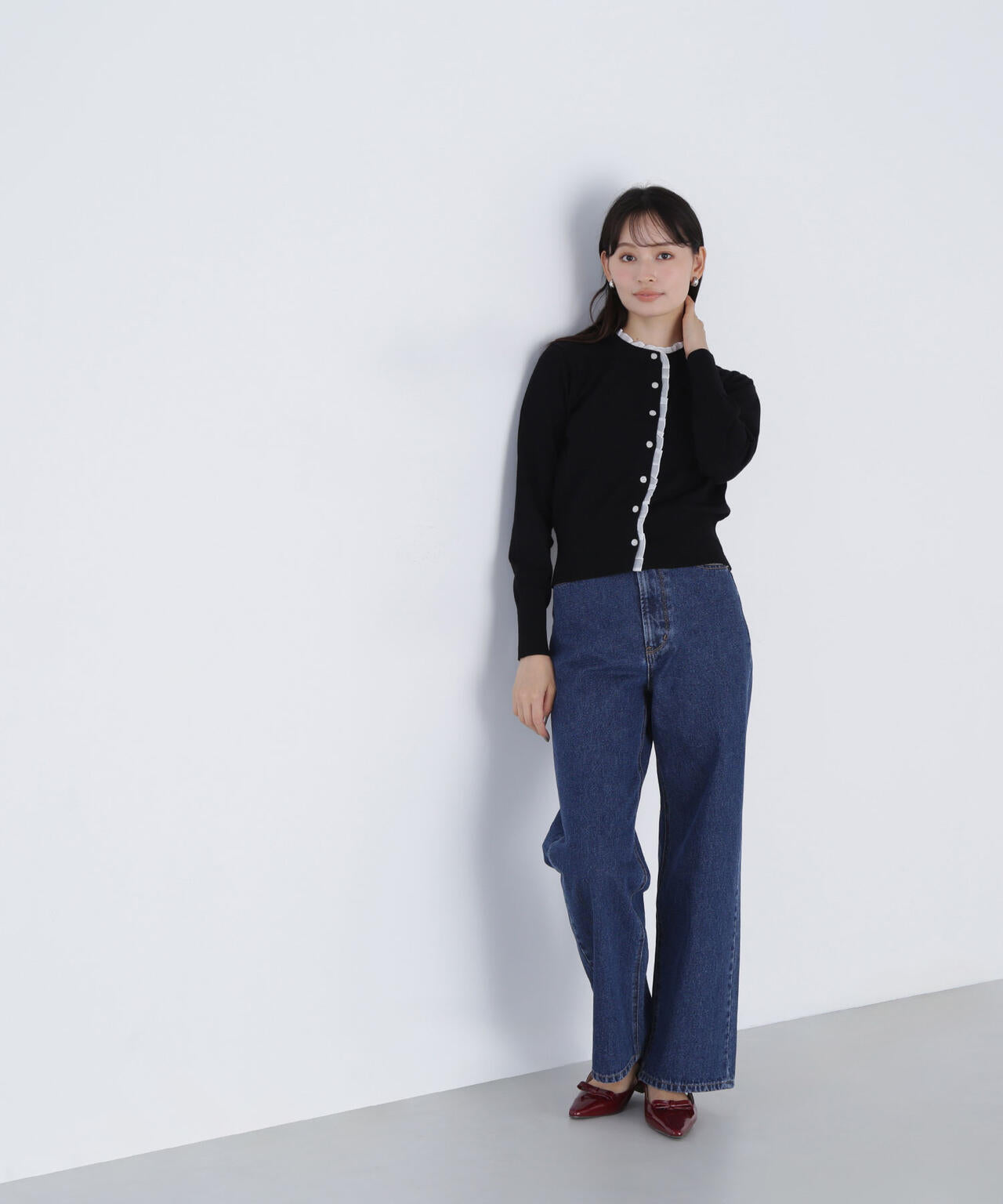 新品未開封　NATURAL BEAUTY BASIC フリルトリムカーディガン フリルトリムカーディガン | NATURAL BEAUTY BASIC（ナチュラル