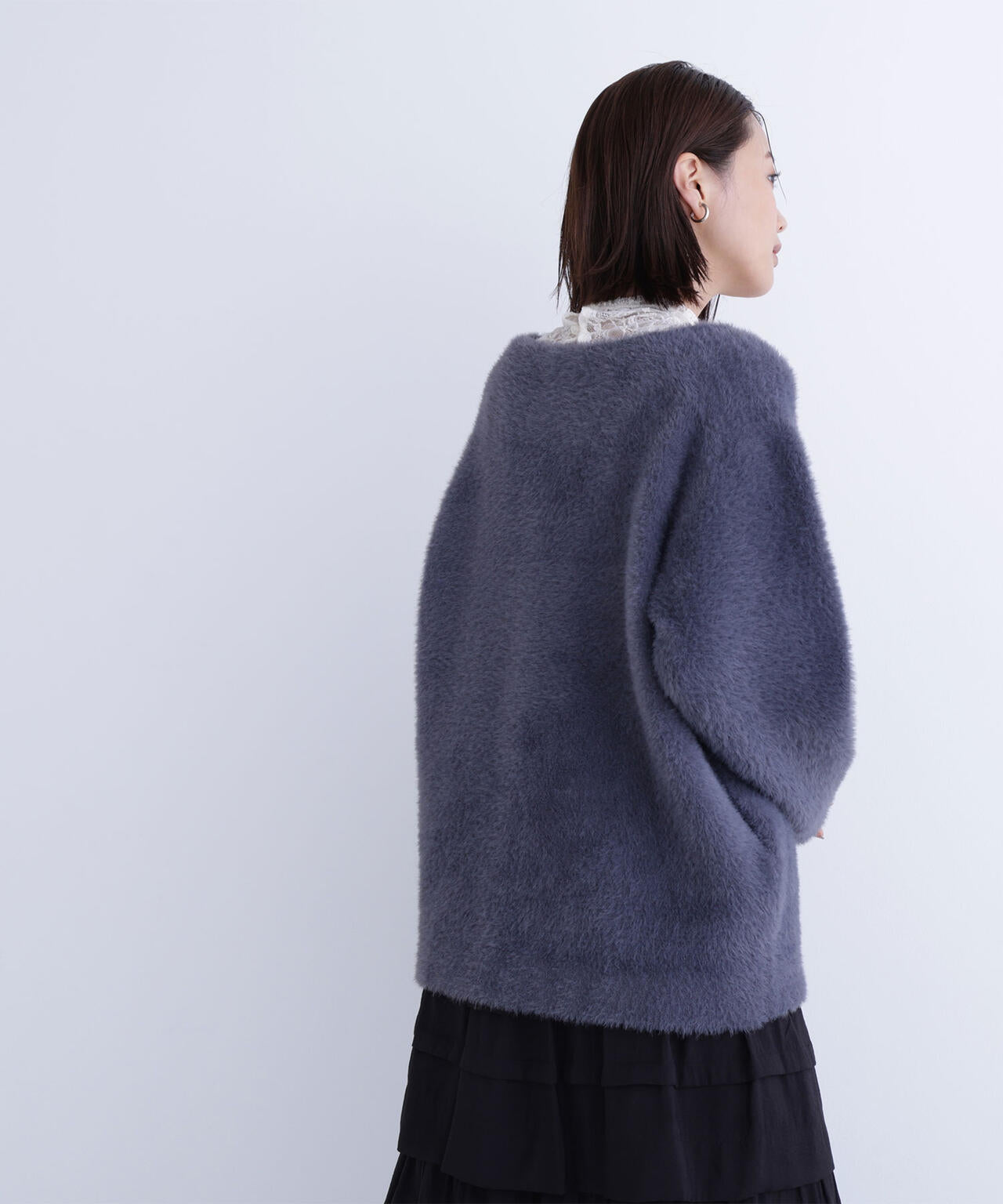 Vネックシャギー接結コーディガン | NATURAL BEAUTY BASIC（ナチュラル