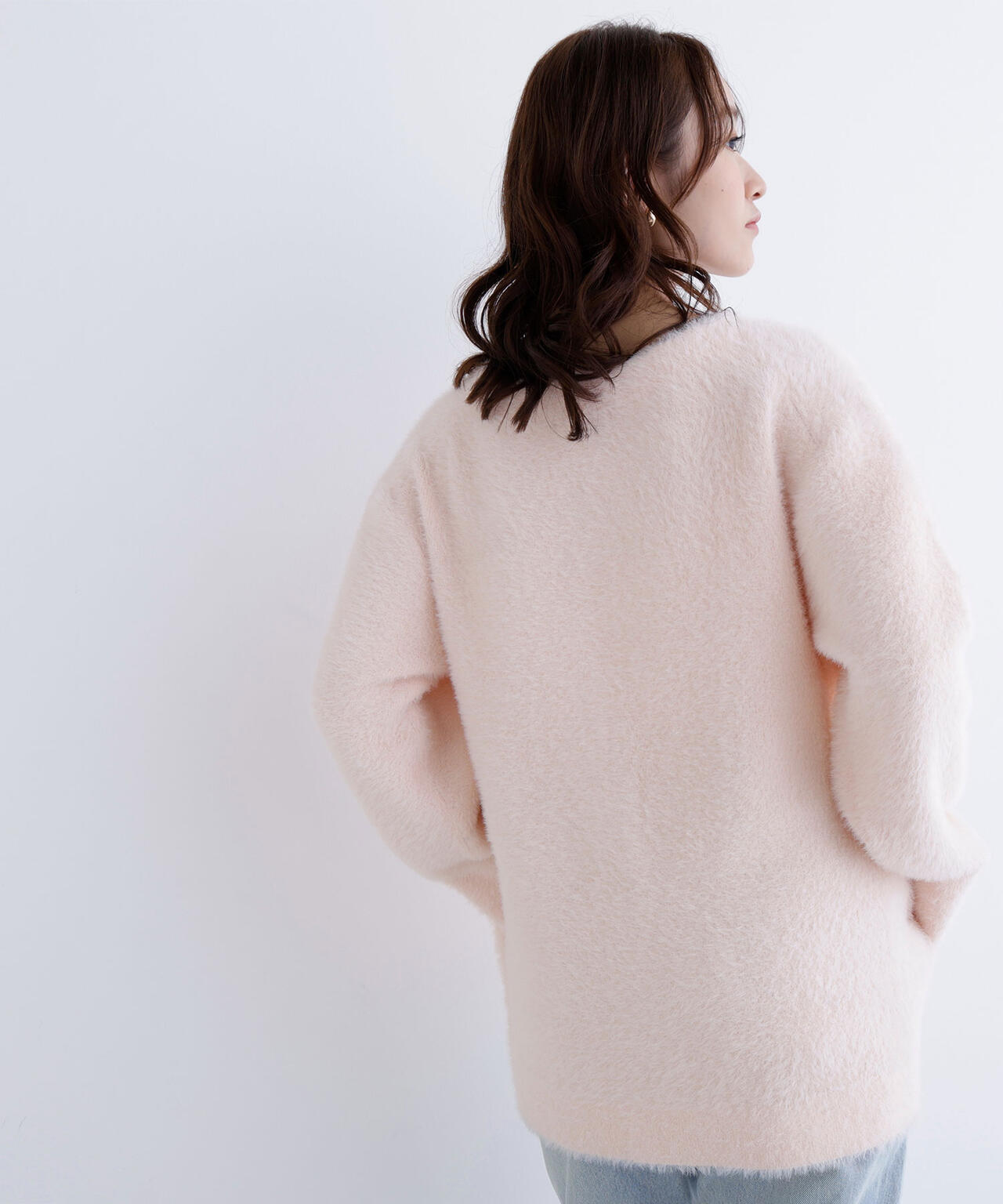 Vネックシャギー接結コーディガン | NATURAL BEAUTY BASIC（ナチュラル