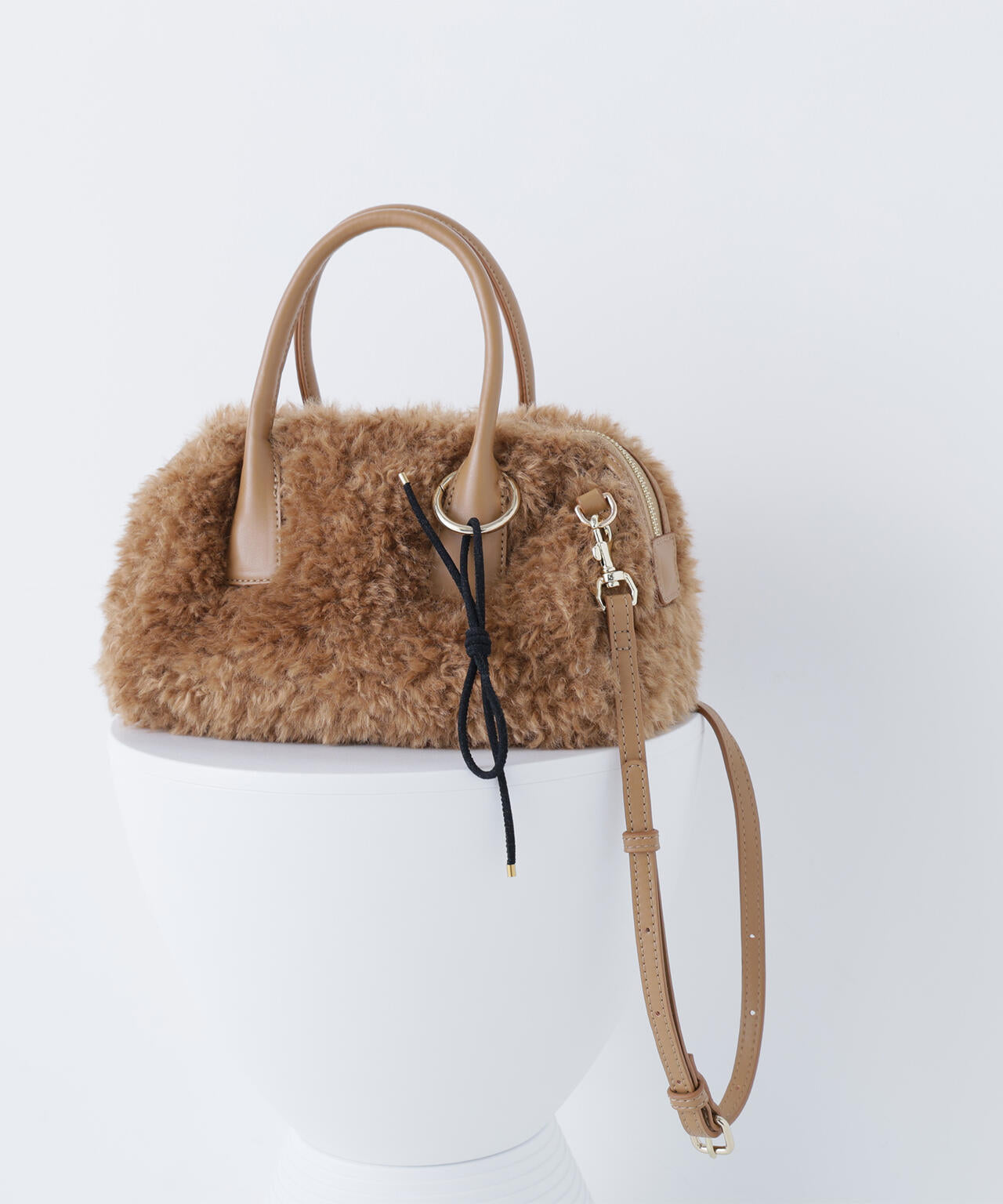 白宮みずほさんコラボ】リボンチャームファーボストン | NATURAL