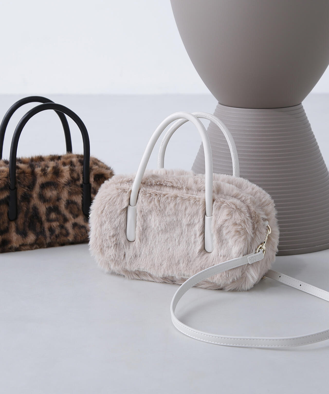 ソリッドファーミニボストンバッグ