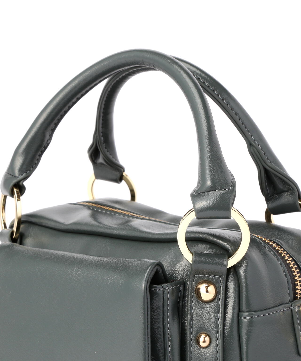 【Oggi掲載】メタルスタッズスクエアボストンバッグ