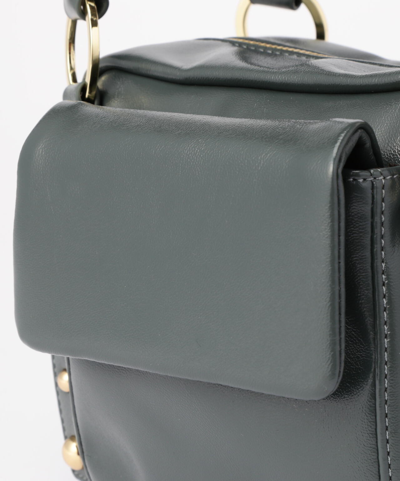 【Oggi掲載】メタルスタッズスクエアボストンバッグ