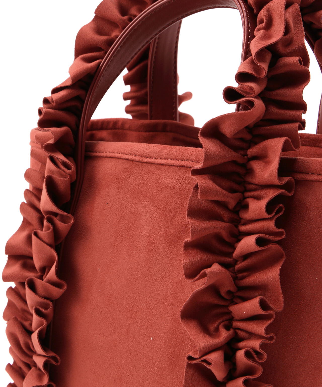 スエードタッチフリフリトートバッグ