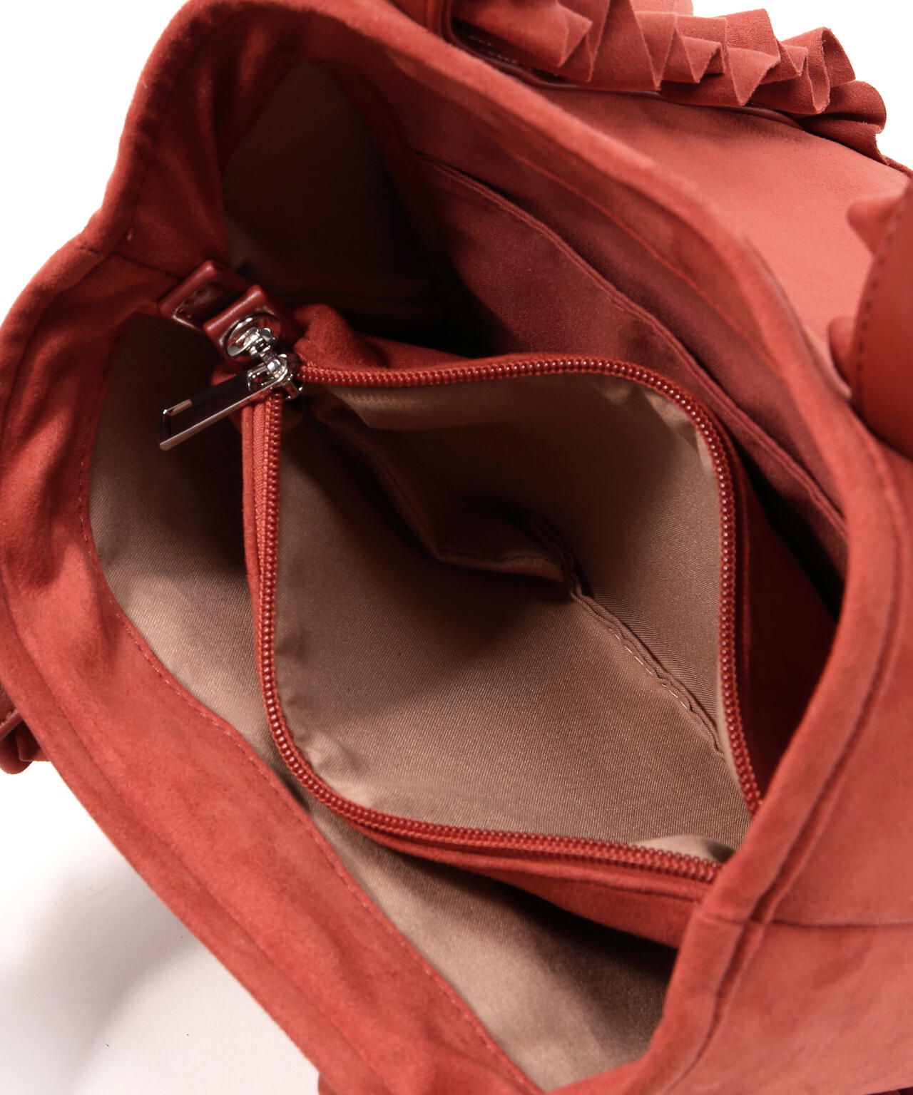 スエードタッチフリフリトートバッグ