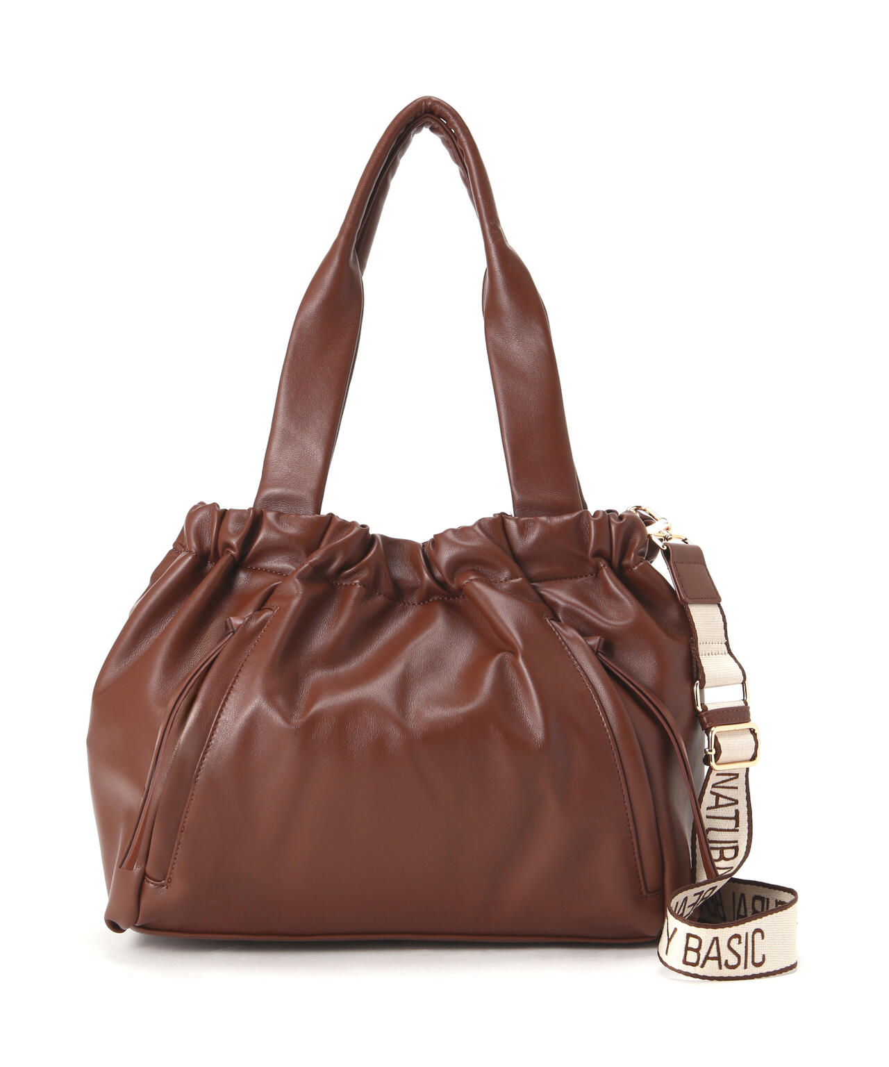 ギャザリングフェイクレザー2wayトートバッグ | NATURAL BEAUTY BASIC