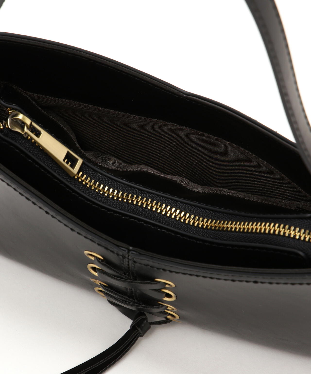 レースアップミニショルダーバッグ