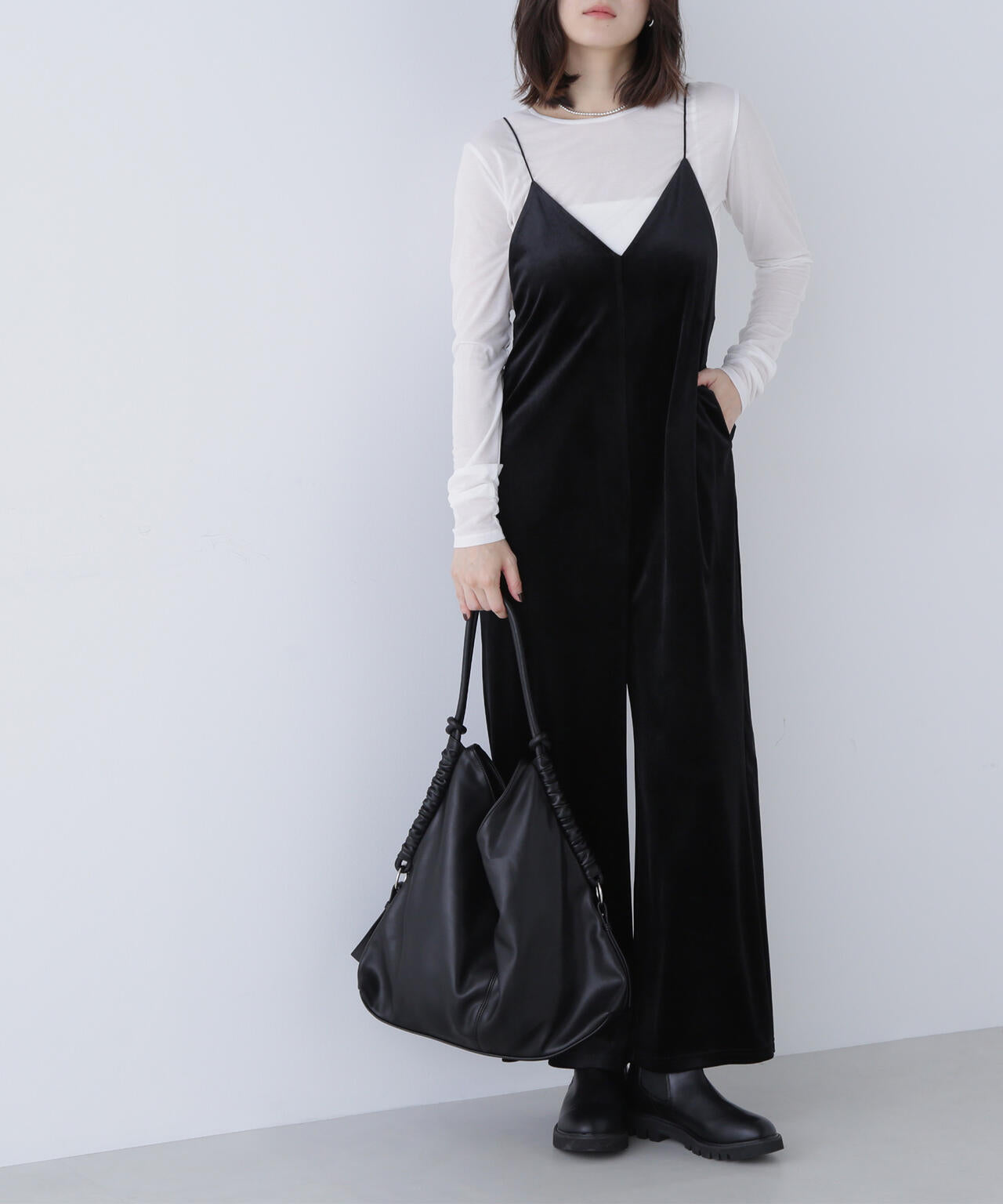 サイドベルトギャザーショルダーバッグ