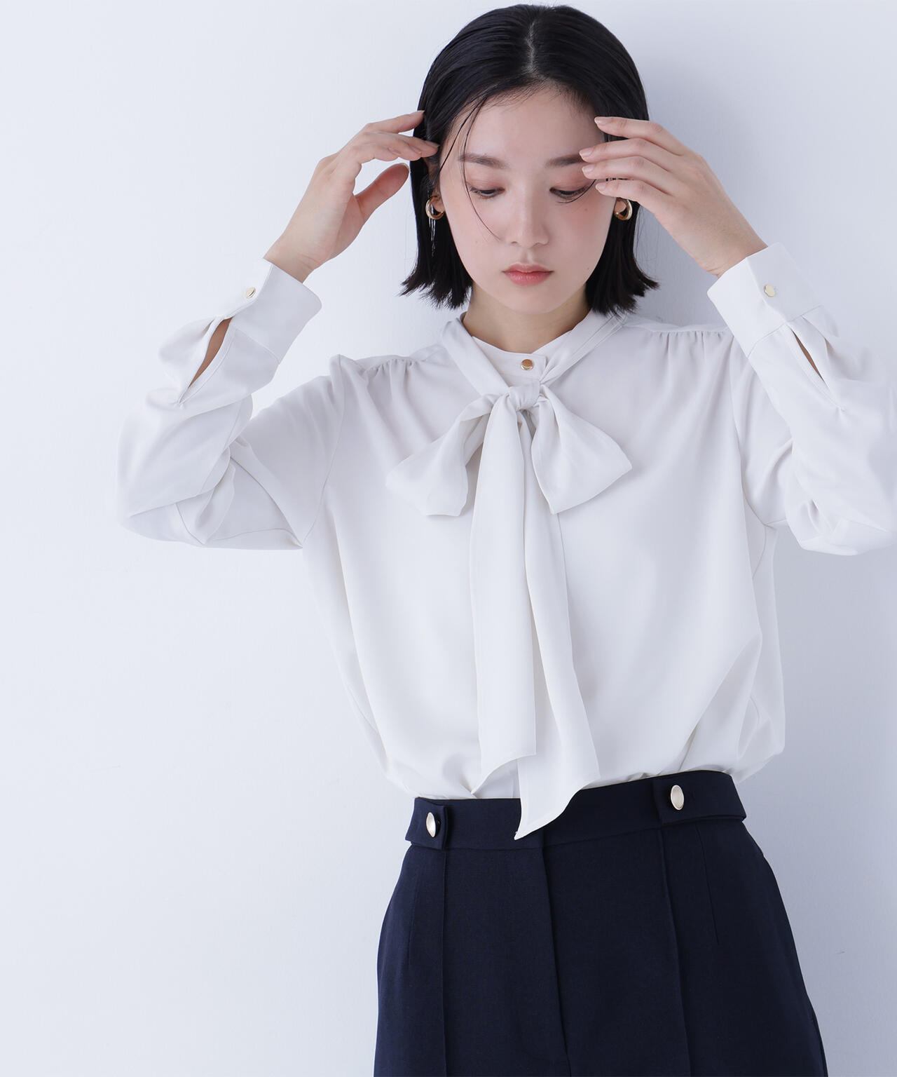 2wayリボンボウブラウス