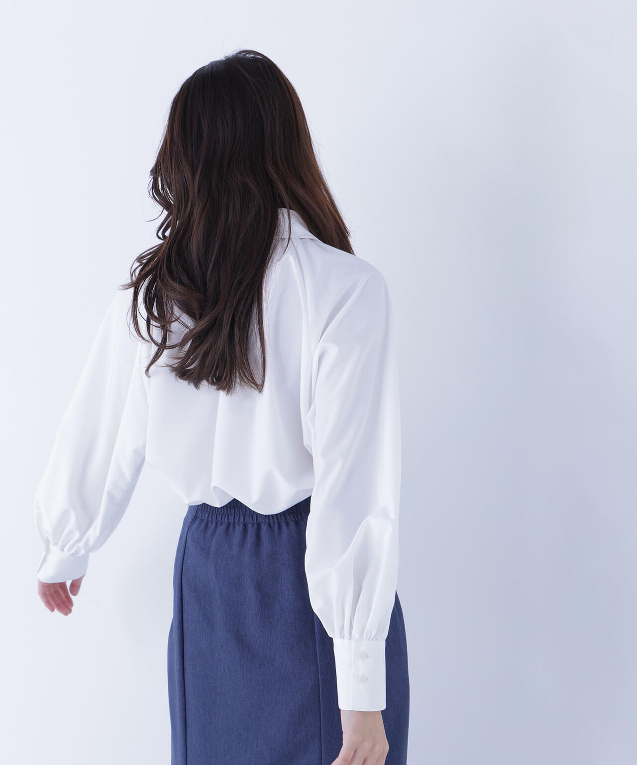 スキッパーリボンタイブラウス