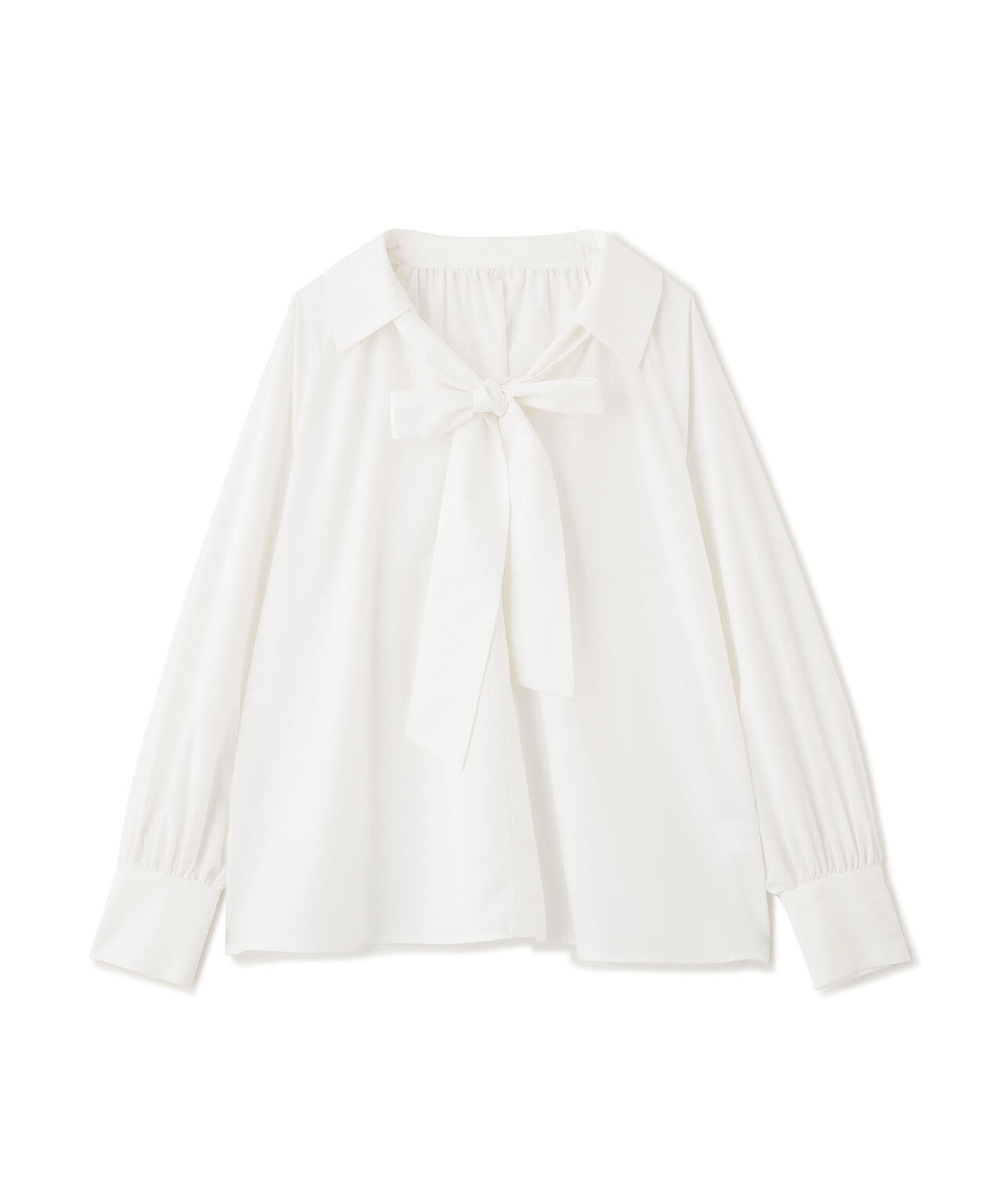 スキッパーリボンタイブラウス