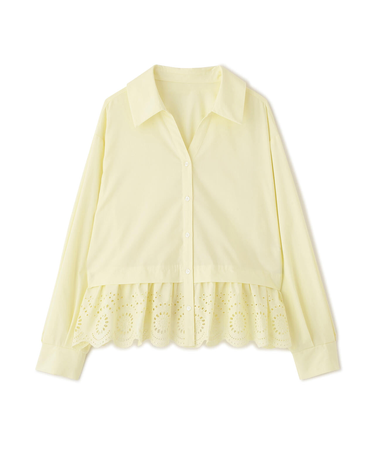 エンブロイダリーヘムブラウス