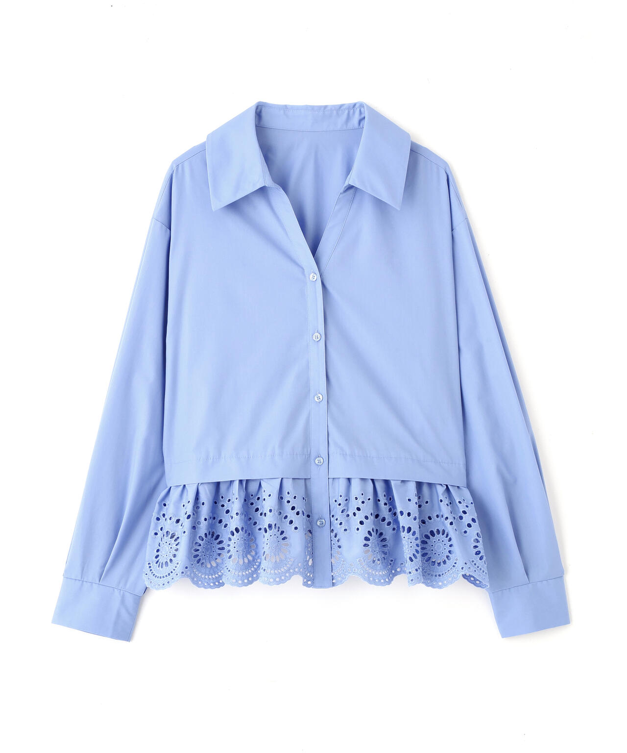 エンブロイダリーヘムブラウス