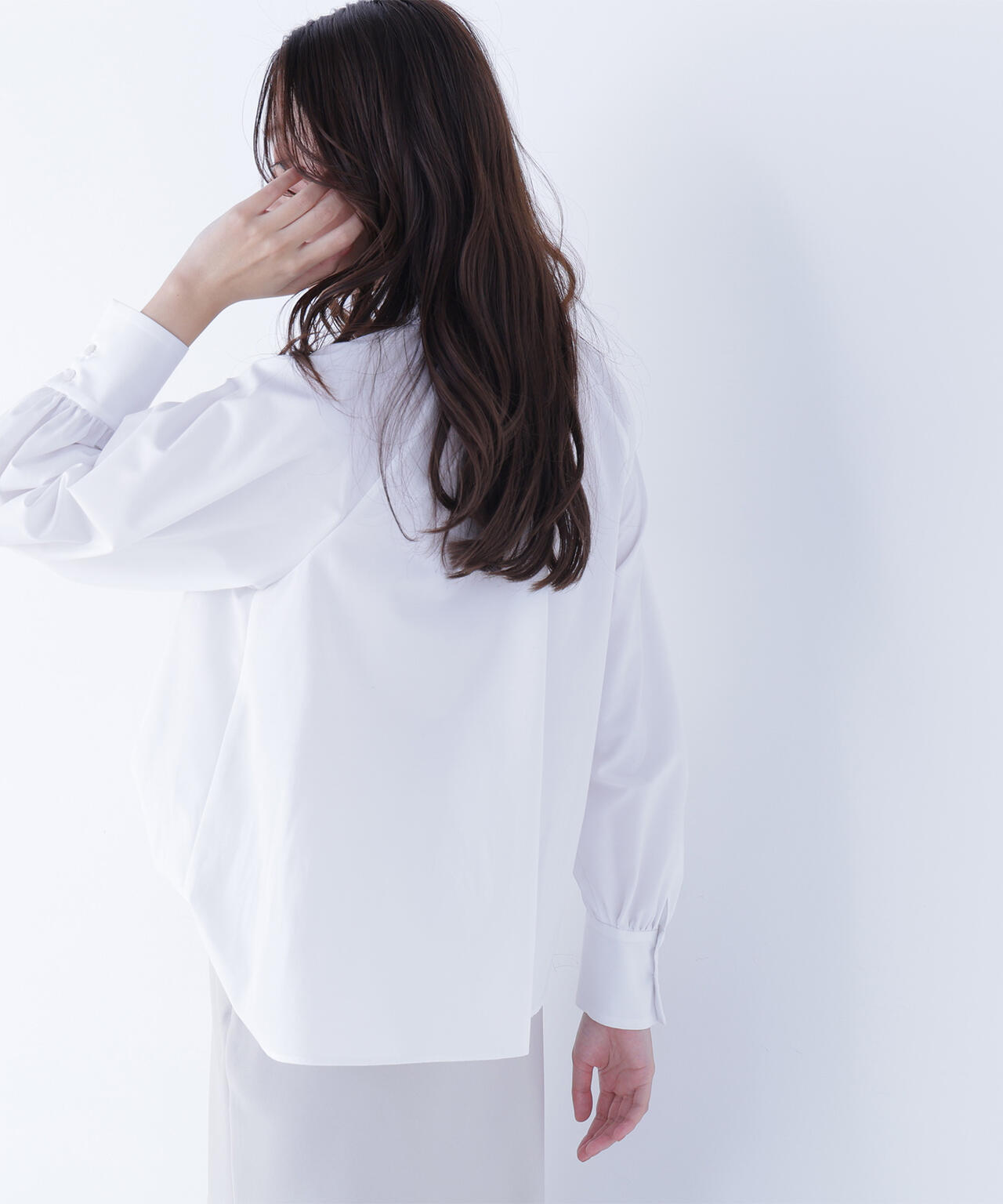 ハイネックリボンボウブラウス