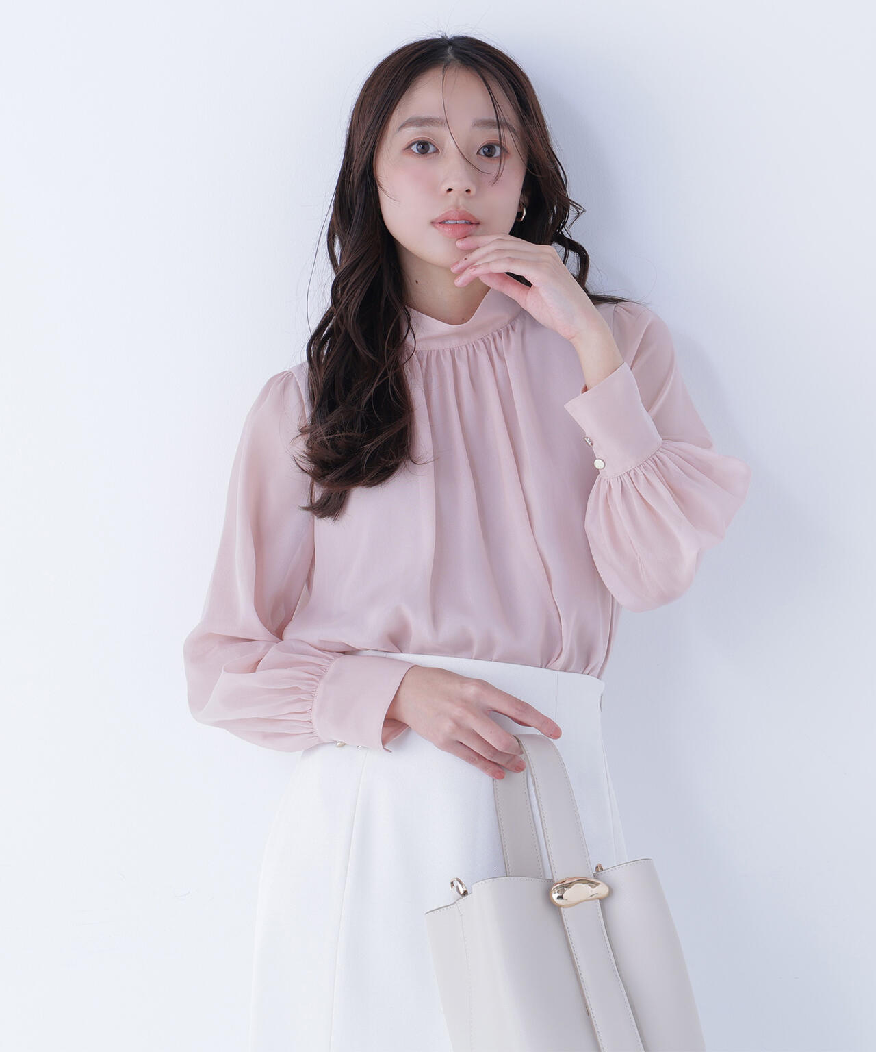 ハイネックボリュームシアーブラウス | NATURAL BEAUTY BASIC