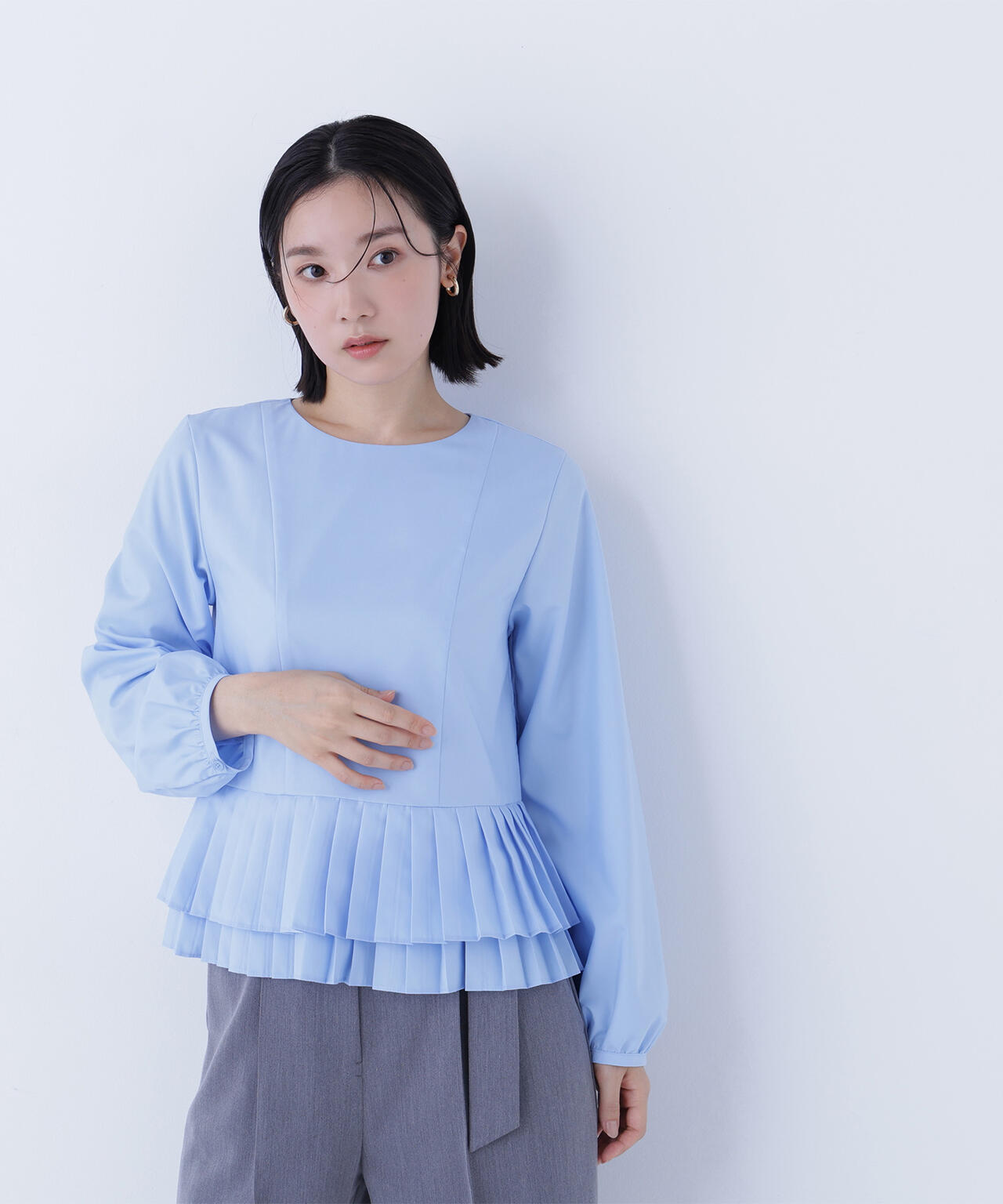 プリーツヘムブラウス | NATURAL BEAUTY BASIC（ナチュラル