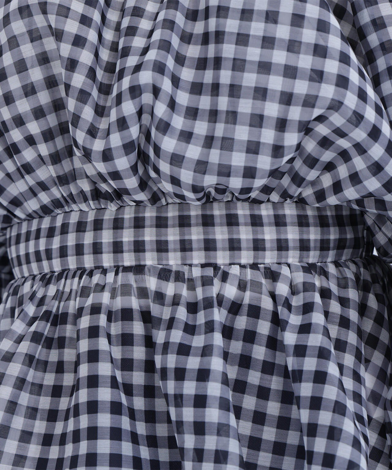 シアーギャザーペプラムブラウス