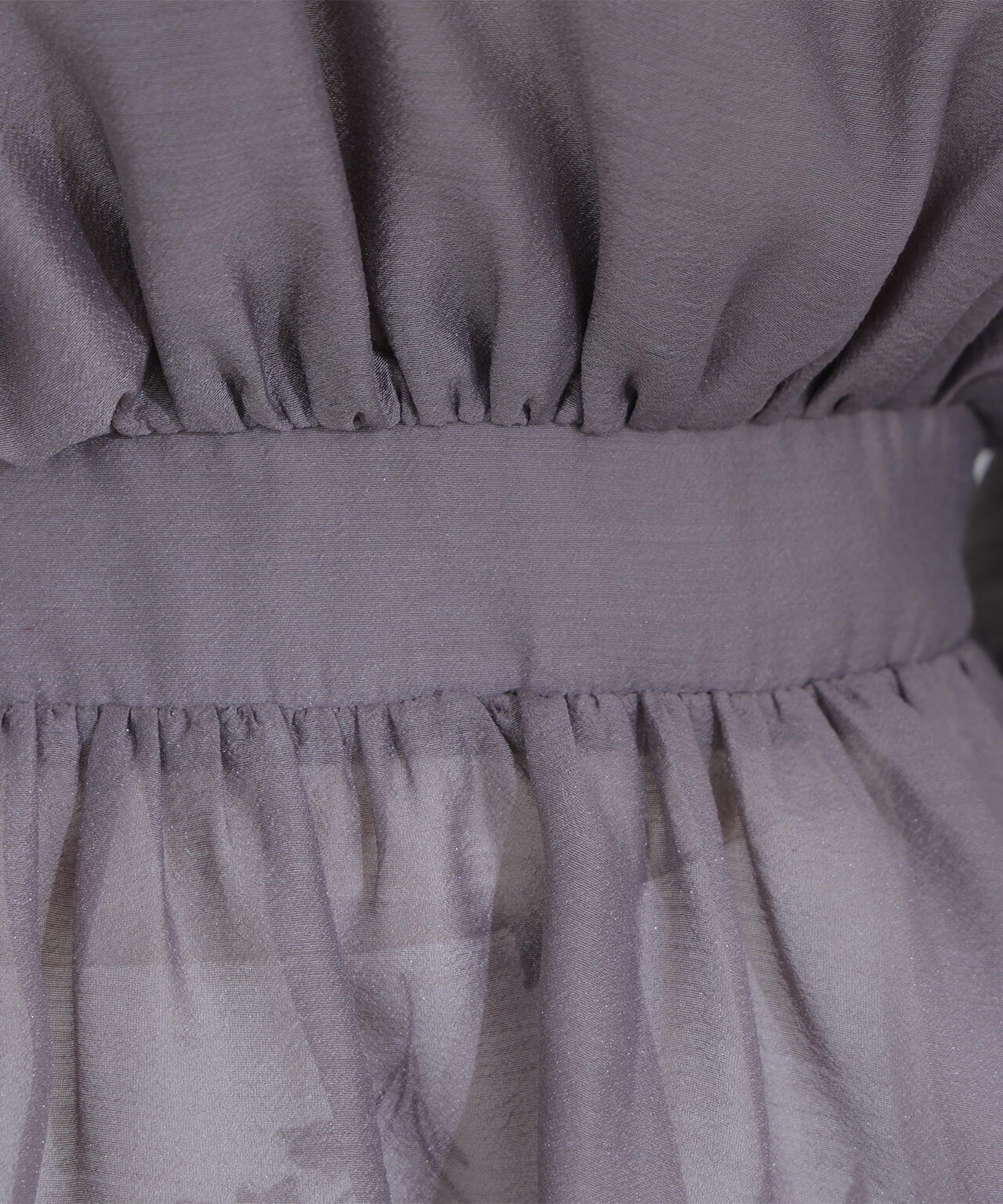 シアーギャザーペプラムブラウス