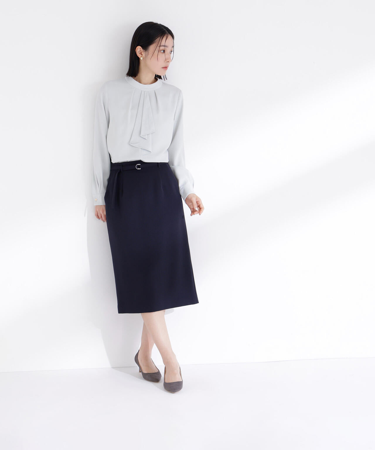 未使用✨ボッシュ Bosch ラッフルボウタイ ブラウス モノトーン 38 ラッフルボウタイブラウス | NATURAL BEAUTY BASIC（ナチュラル