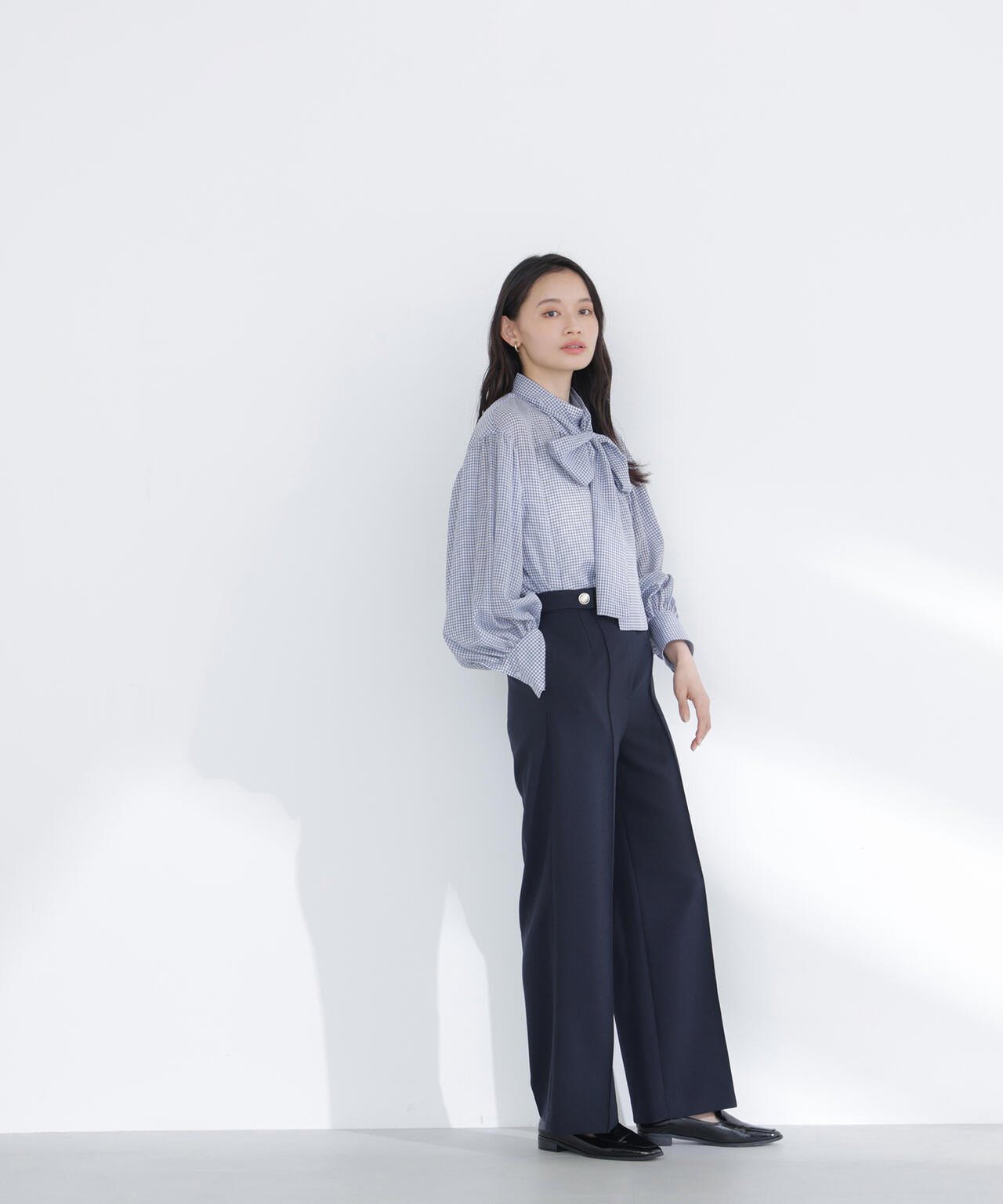 ミニチェック2wayボウタイブラウス | NATURAL BEAUTY BASIC