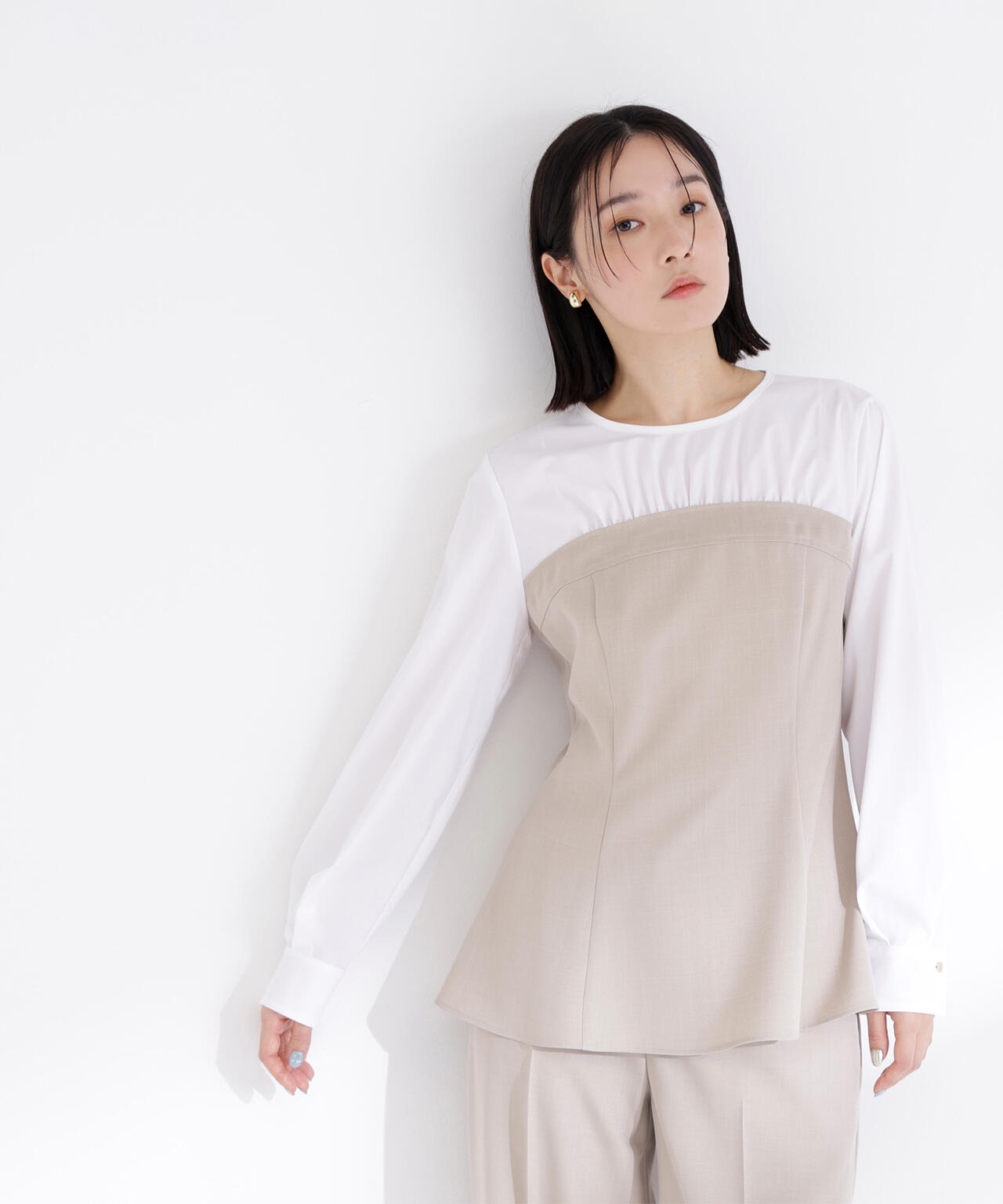 ブラウス 楽天市場】今だけ☆3780円！ハイネックランダムプリーツスリーブ