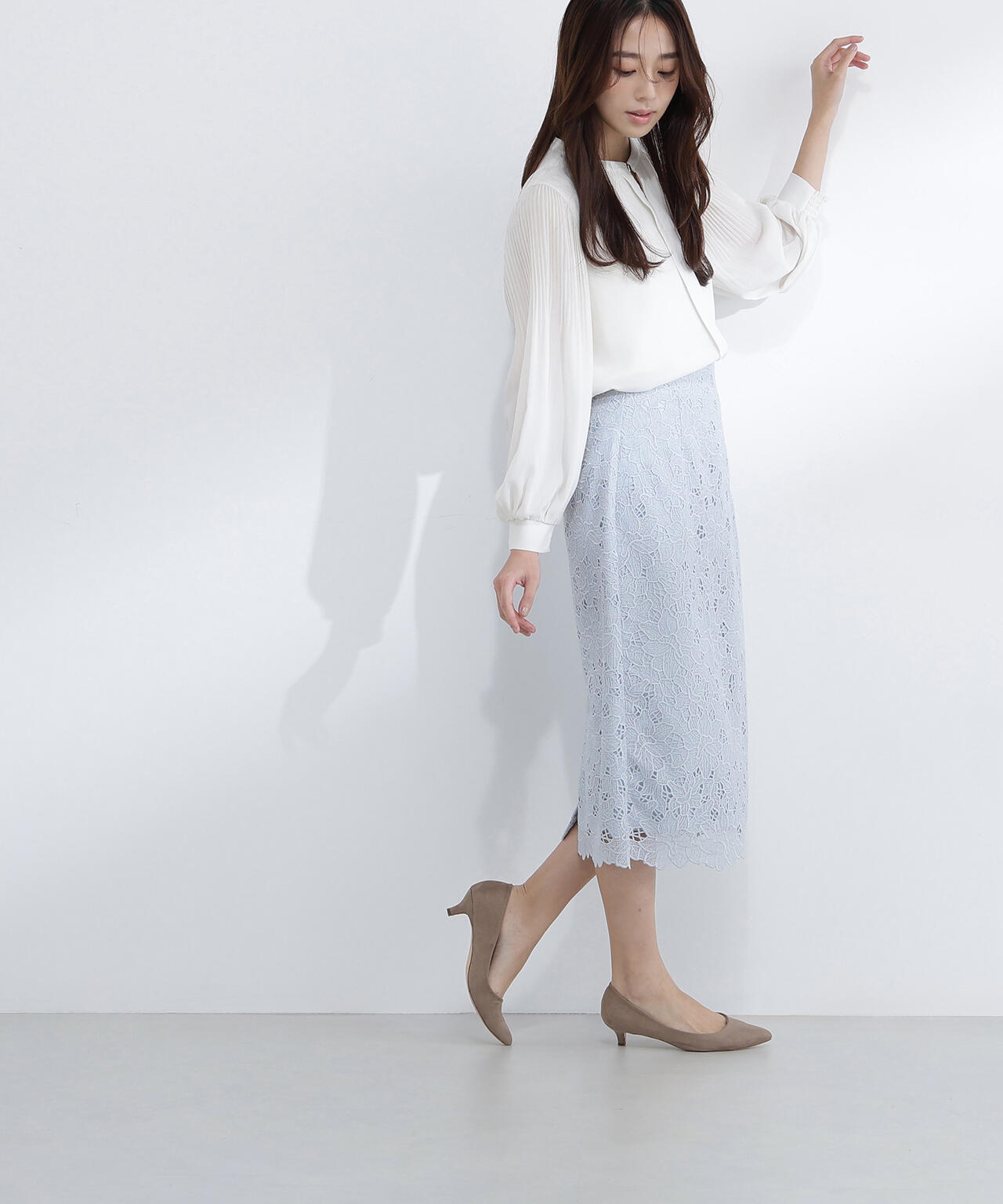 メタルポイント楊柳ブラウス