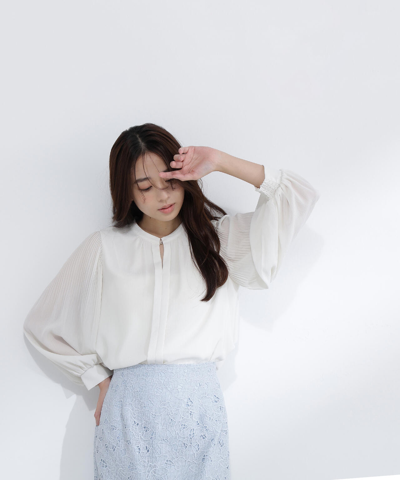 メタルポイント楊柳ブラウス