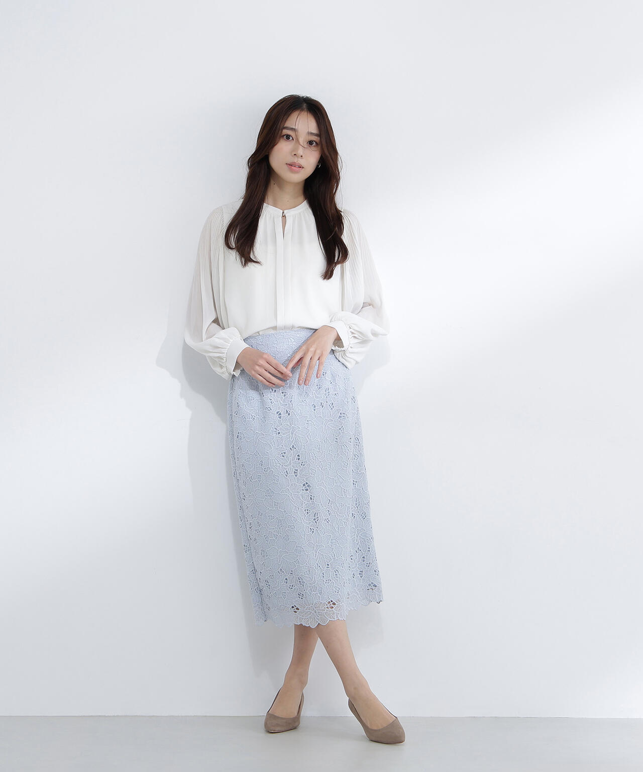 メタルポイント楊柳ブラウス